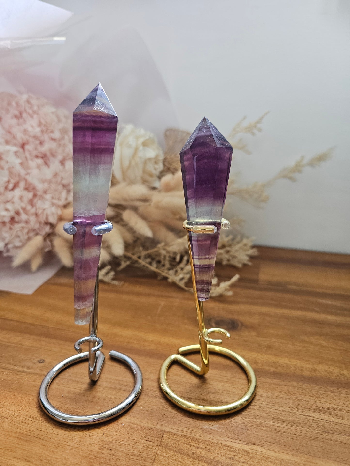 Rainbow Fluorite Wand on Stand