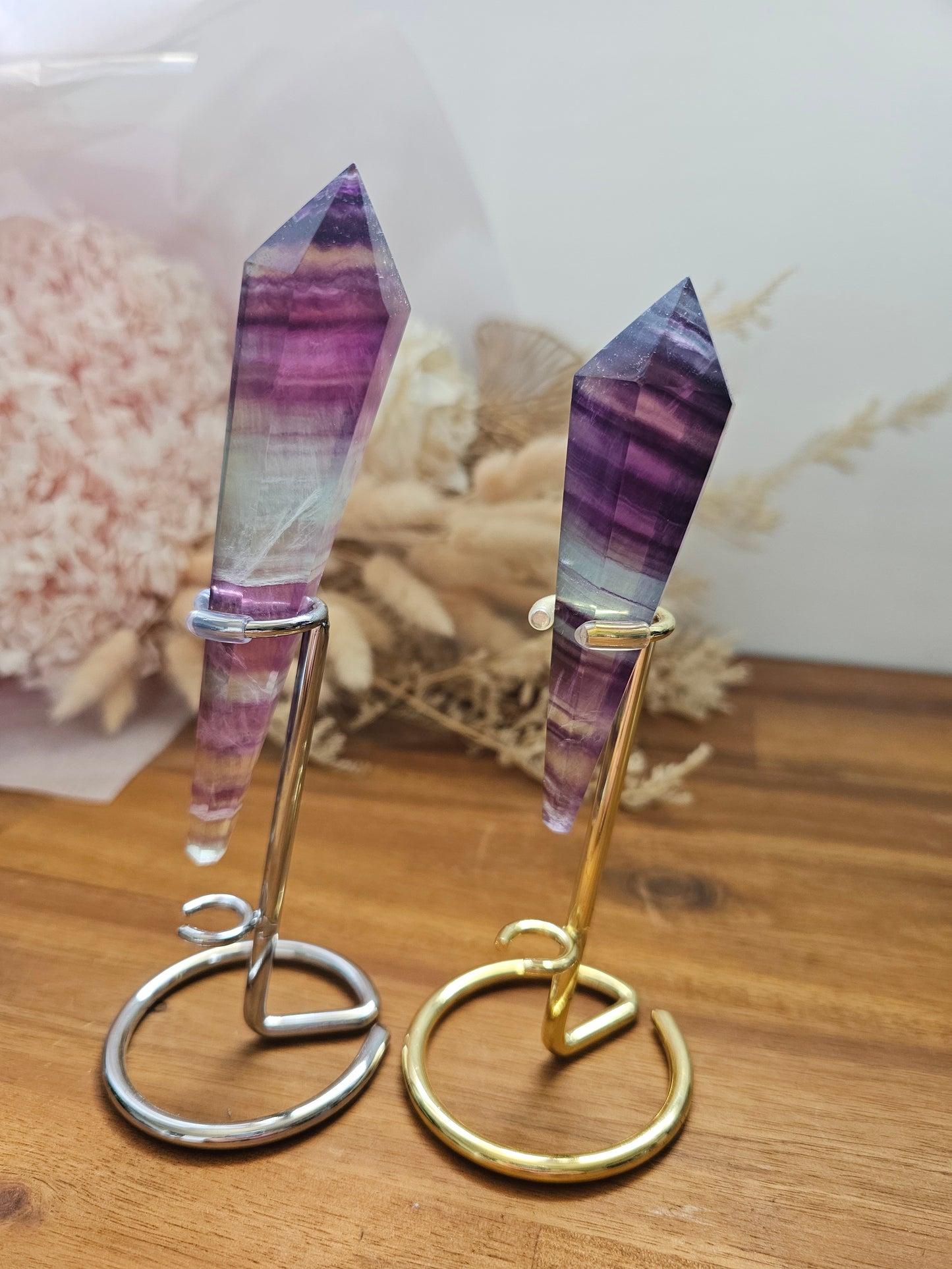 Rainbow Fluorite Wand on Stand