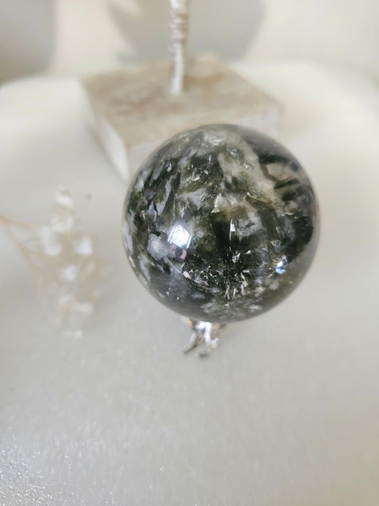 Green kyanite with mica sphere