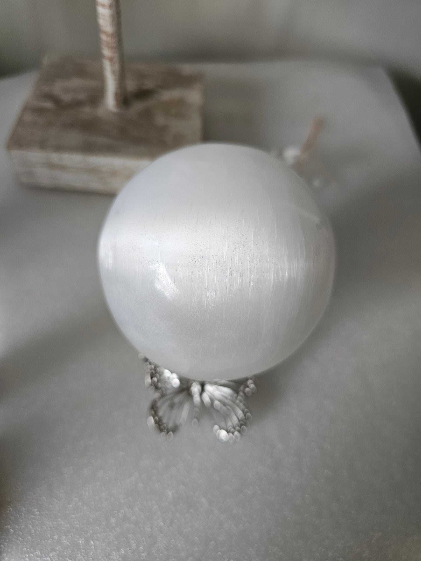 Selenite Sphere 6.5cm / Selenite Crystal Ball / Clear and Cleanse /