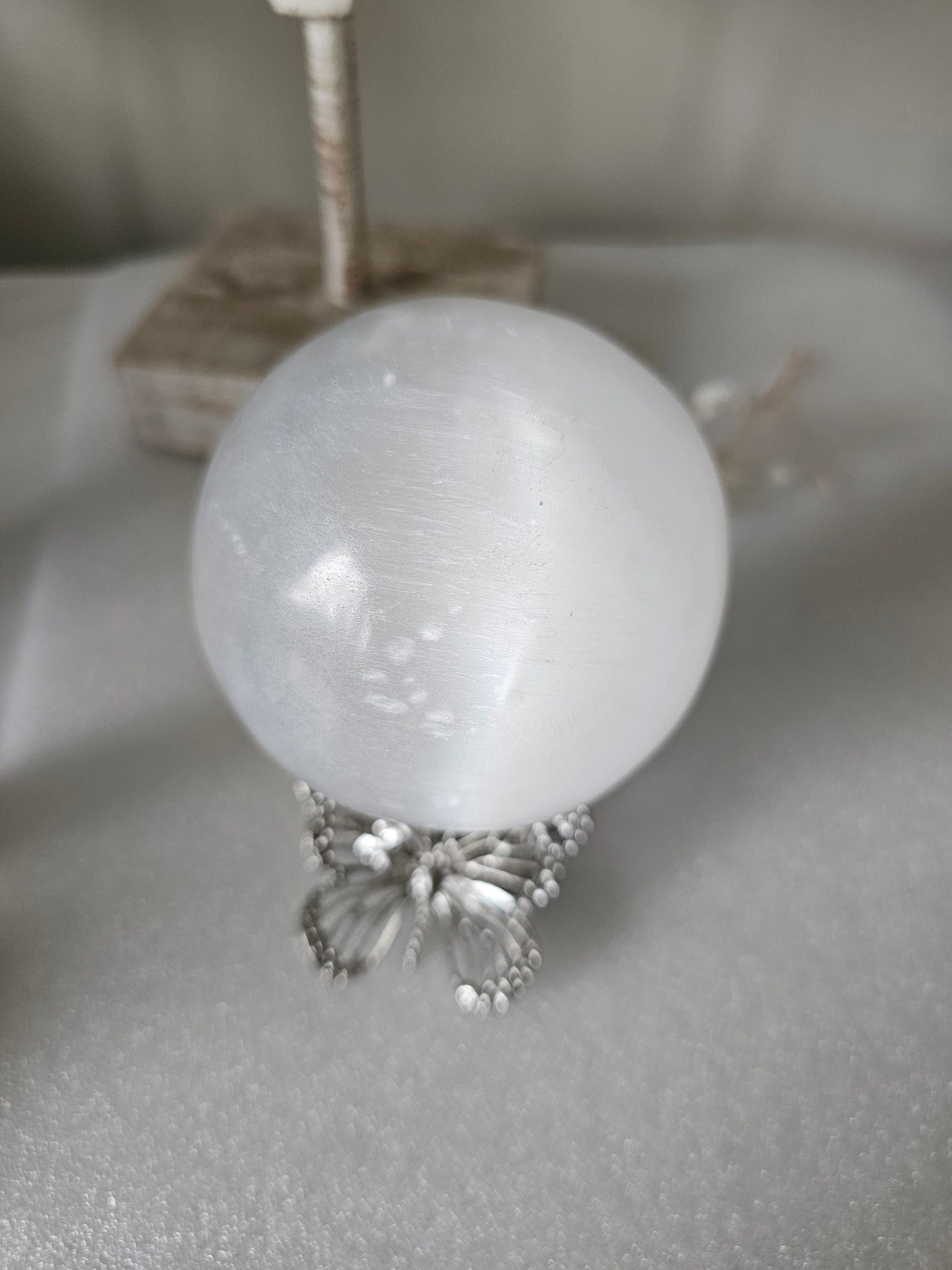 Selenite Sphere 6.5cm / Selenite Crystal Ball / Clear and Cleanse /