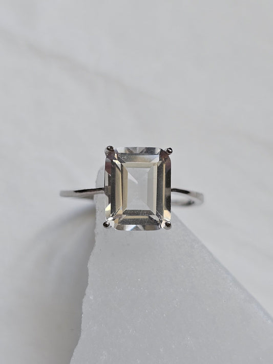 Clear quartz 925 silver ring