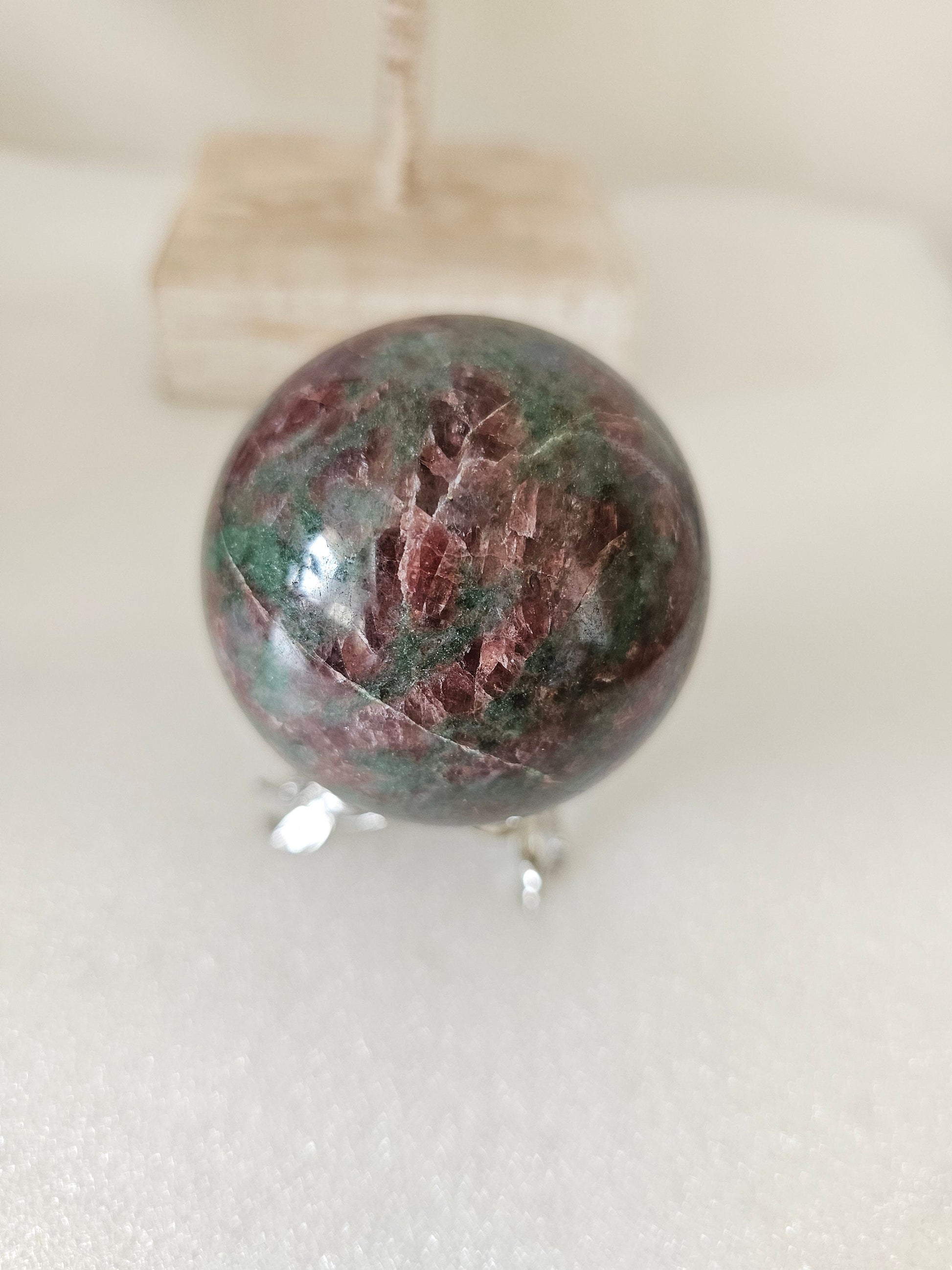 Rare Green and red Garnet Sphere