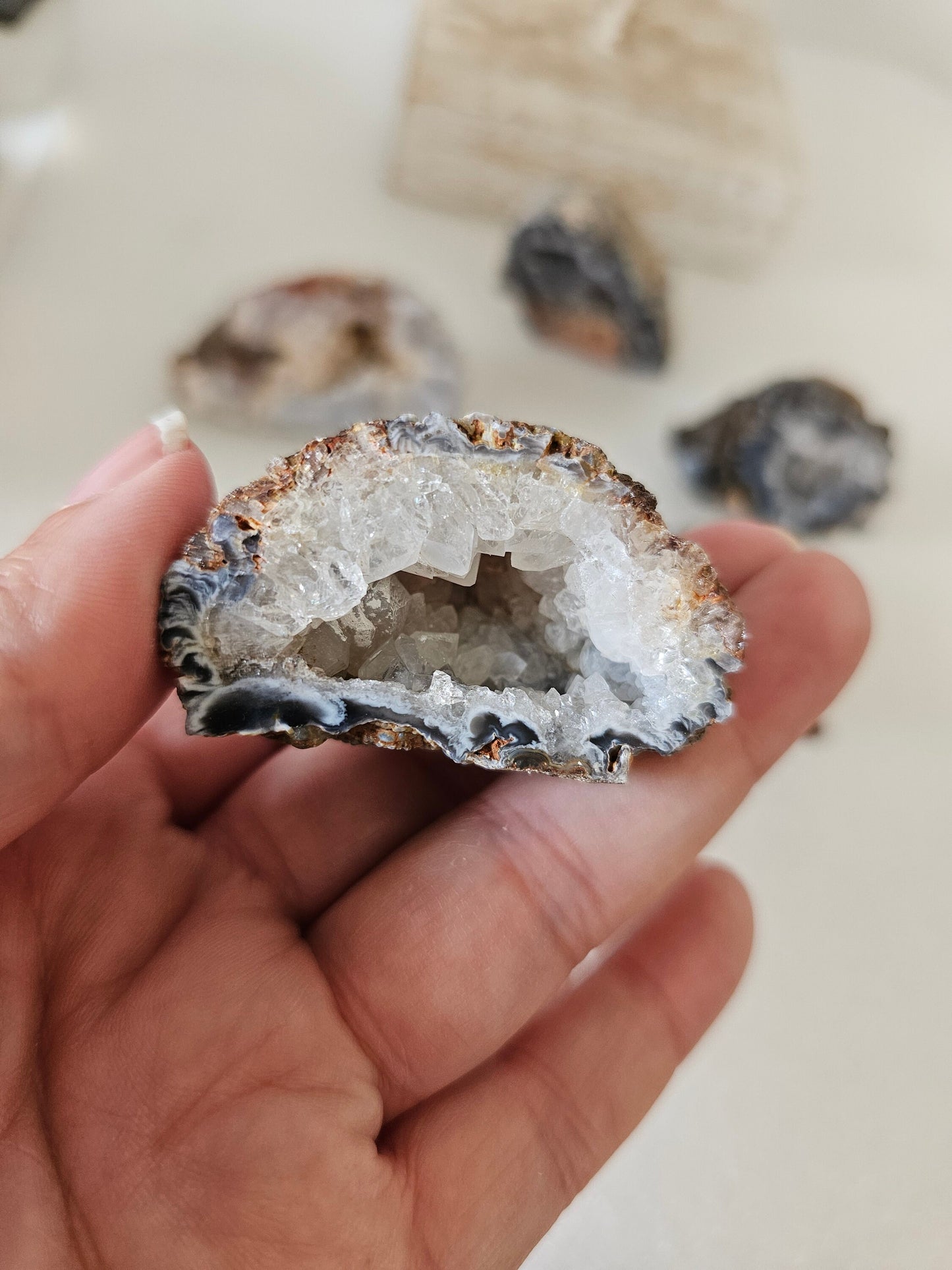 Agate half geodes