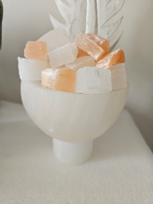 XL Selenite Bowl w/ peach selenite 2.8kg