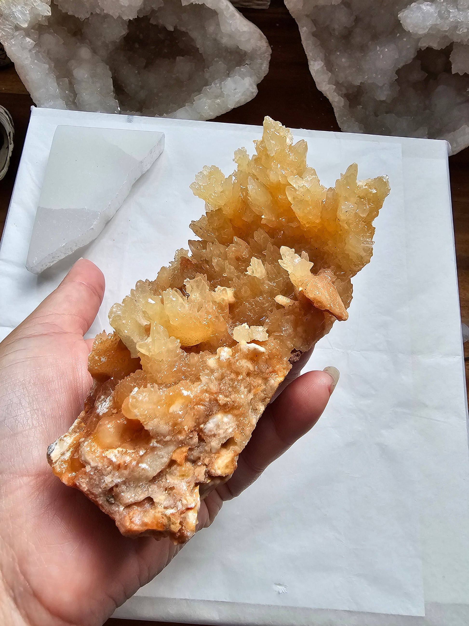 Coral Orange Calcite cluster / Onyx / Aragonite