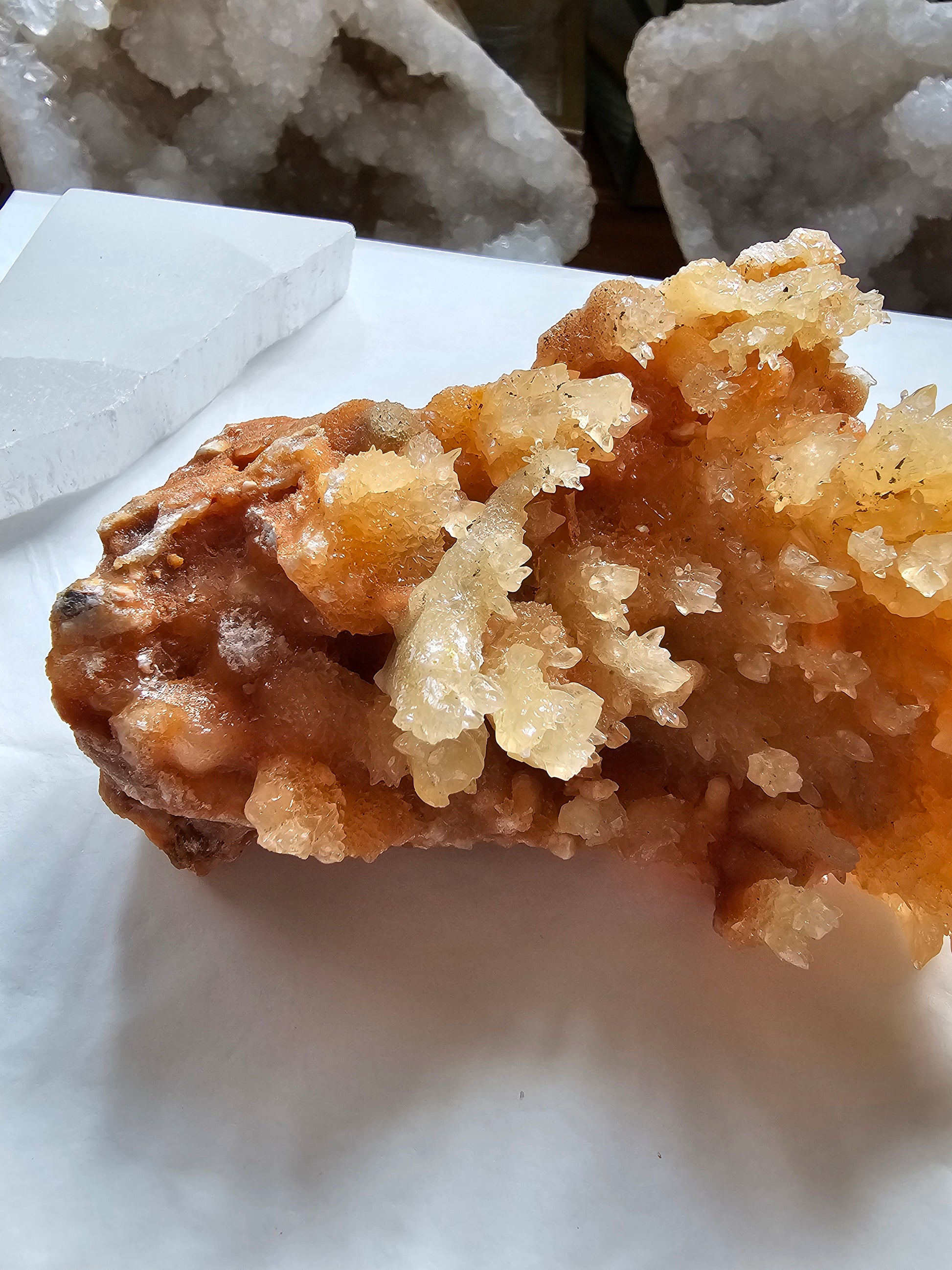 Coral Orange Calcite cluster / Onyx / Aragonite