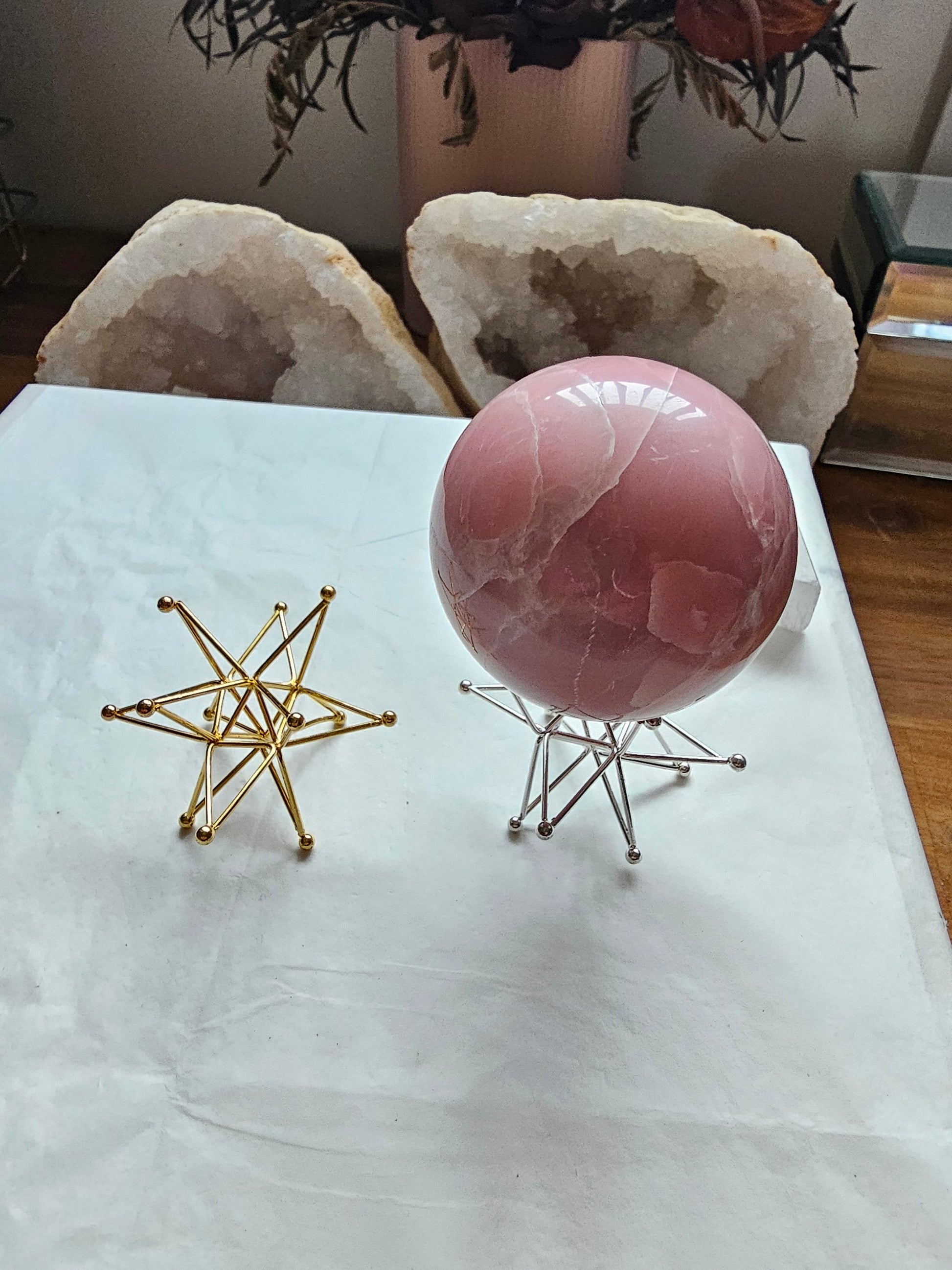 Star sphere holder - Gold and silver