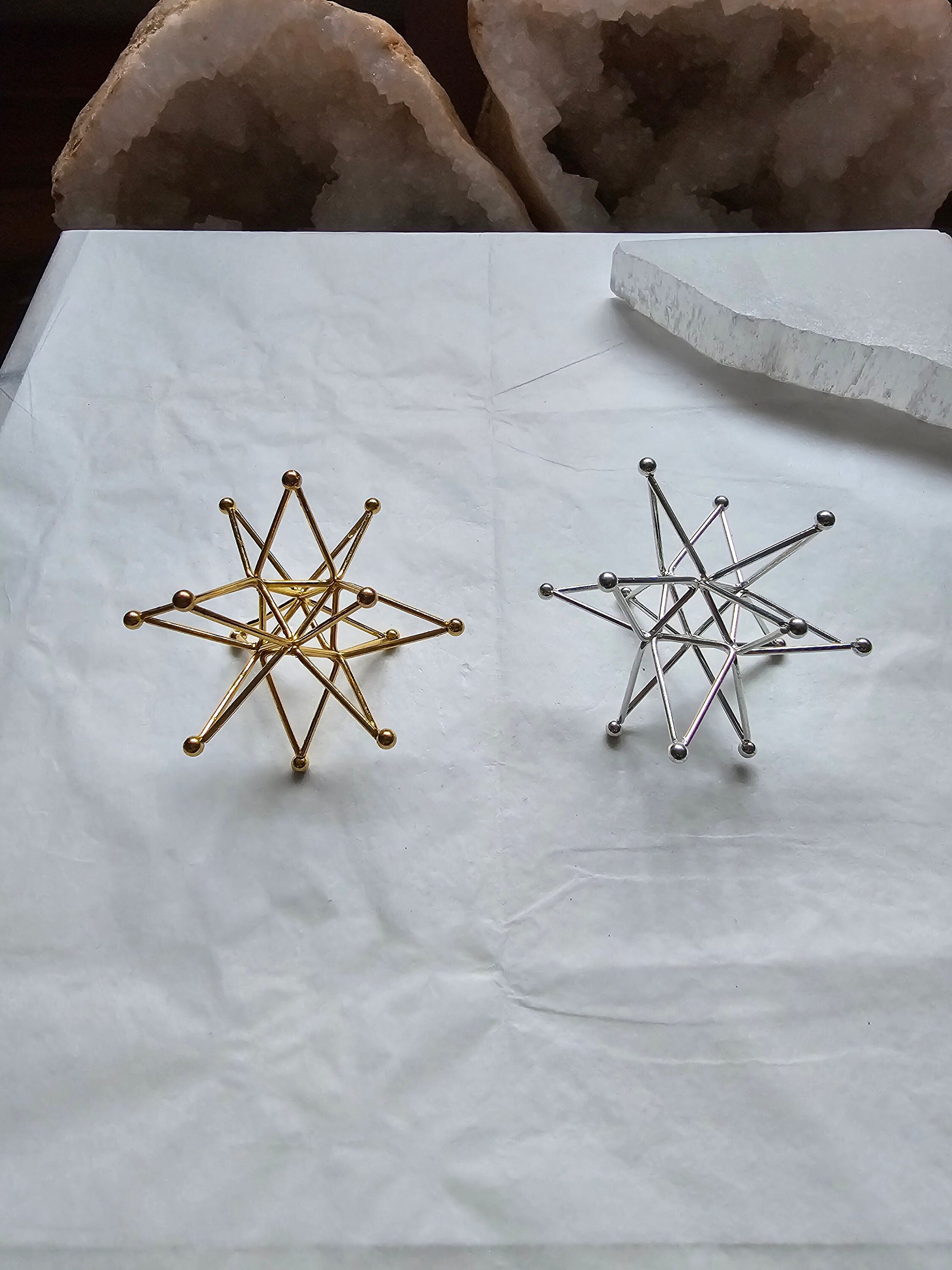 Star sphere holder - Gold and silver