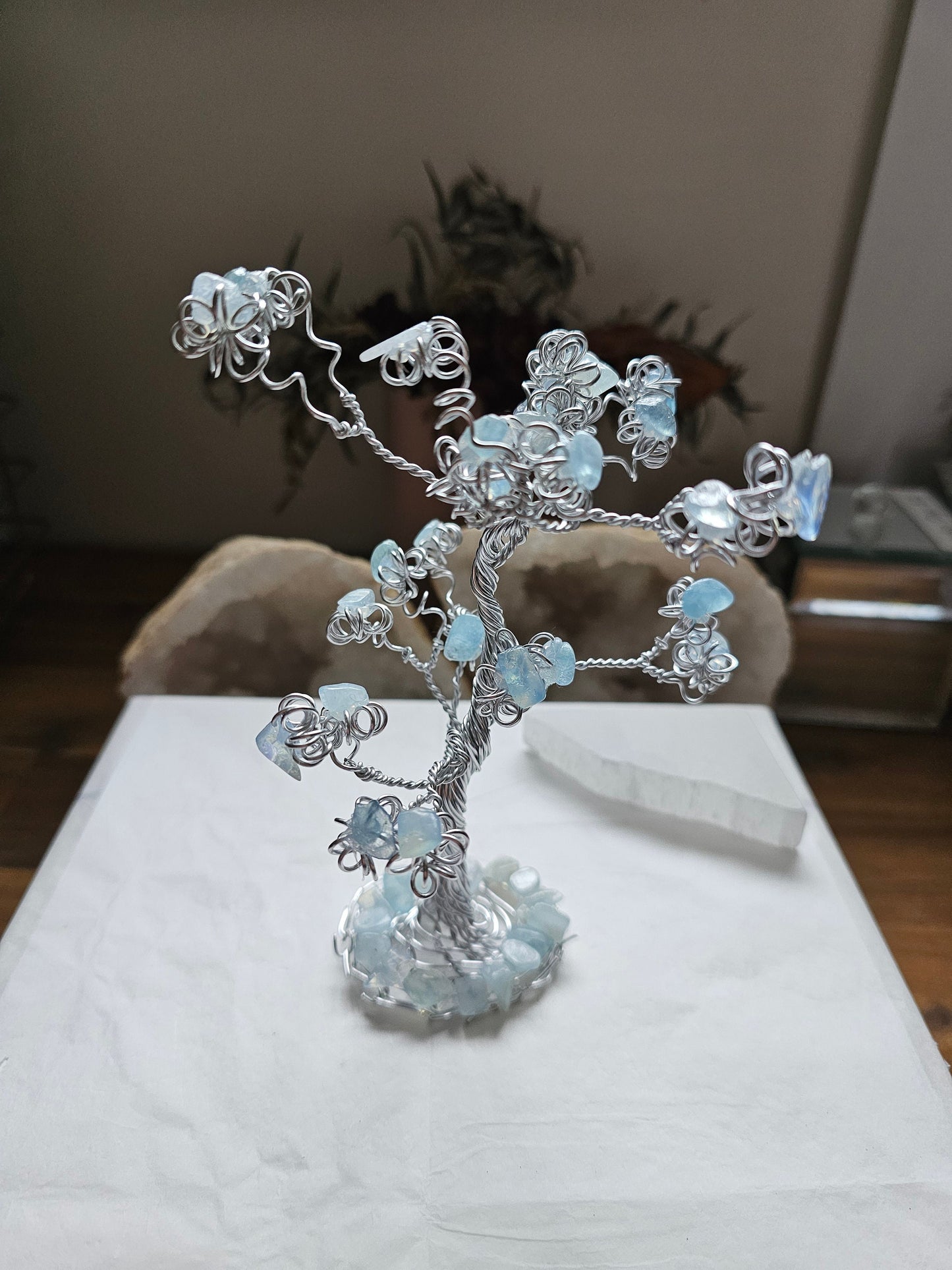 Raw Aquamarine crystal tree