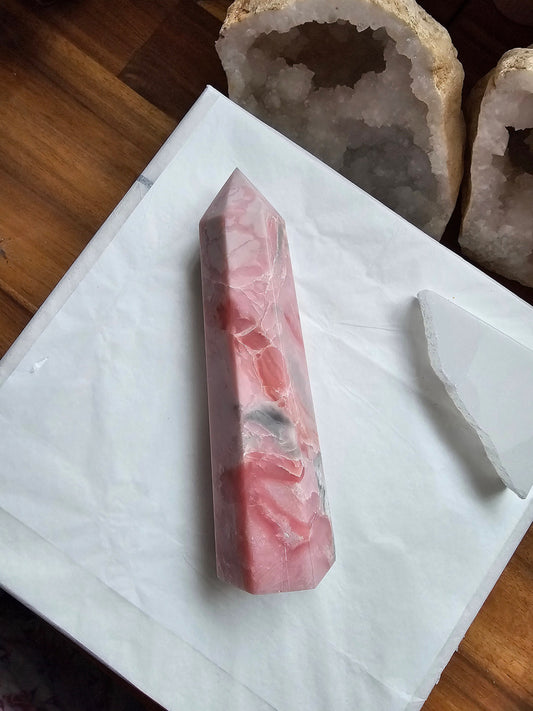 Large pink opal tower