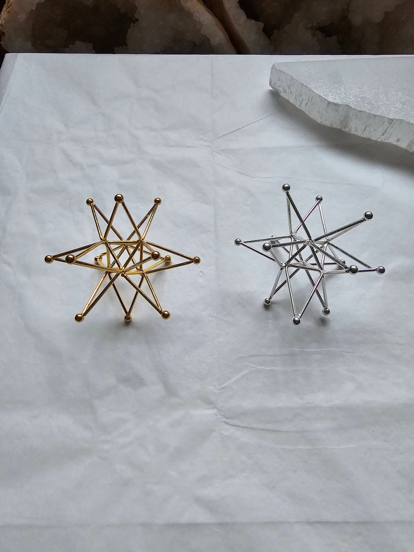 Star sphere stand - Gold and silver