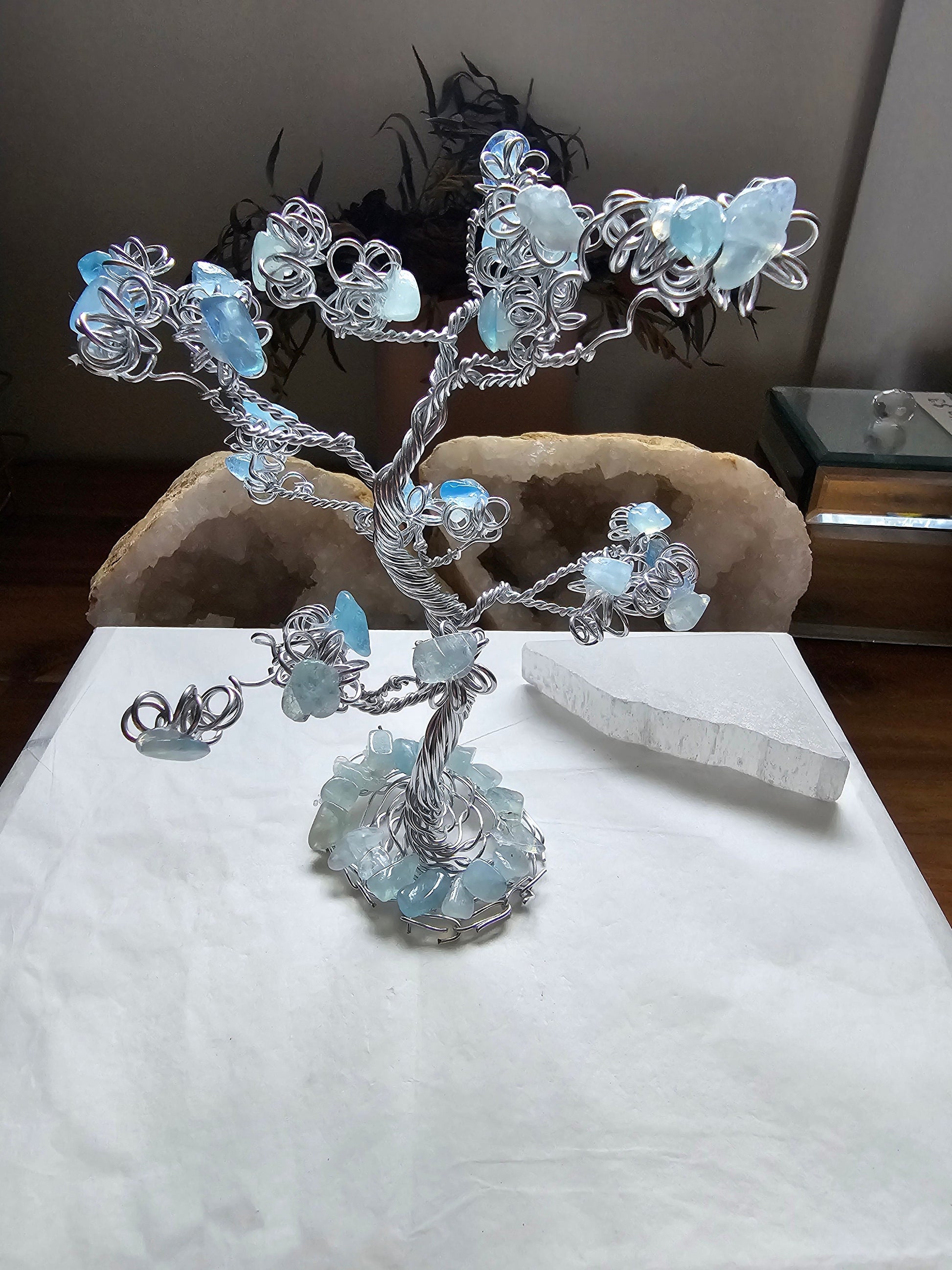 Raw Aquamarine crystal tree