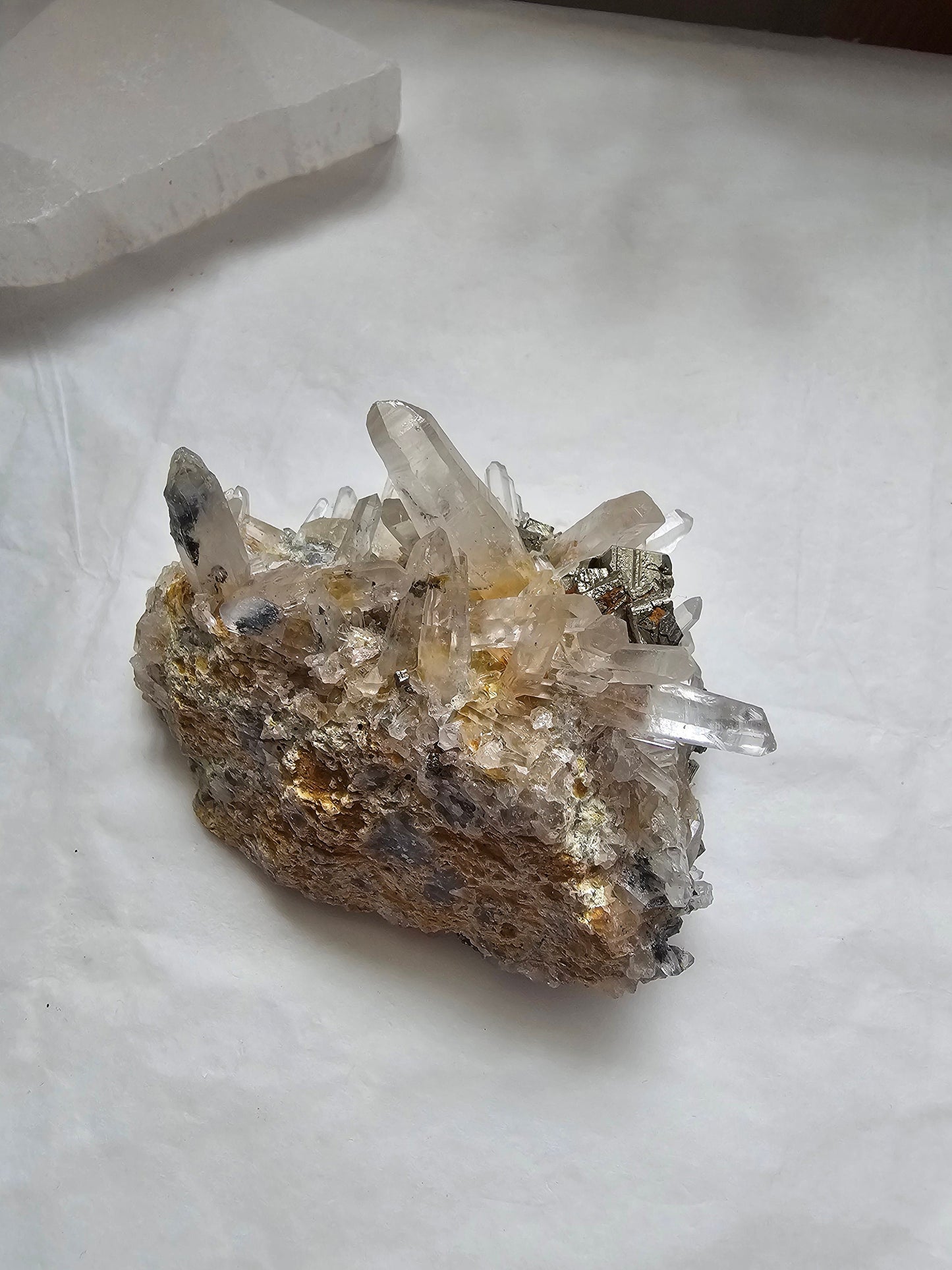 Quartz on Pyrite Cluster w/ phantoms - indonesian