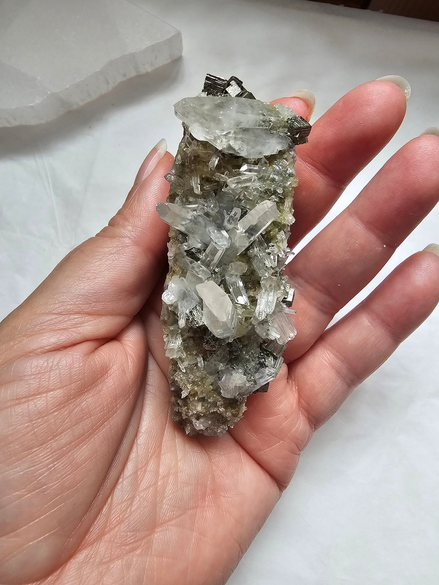 Pyrite w/ Quartz points Cluster - indonesian