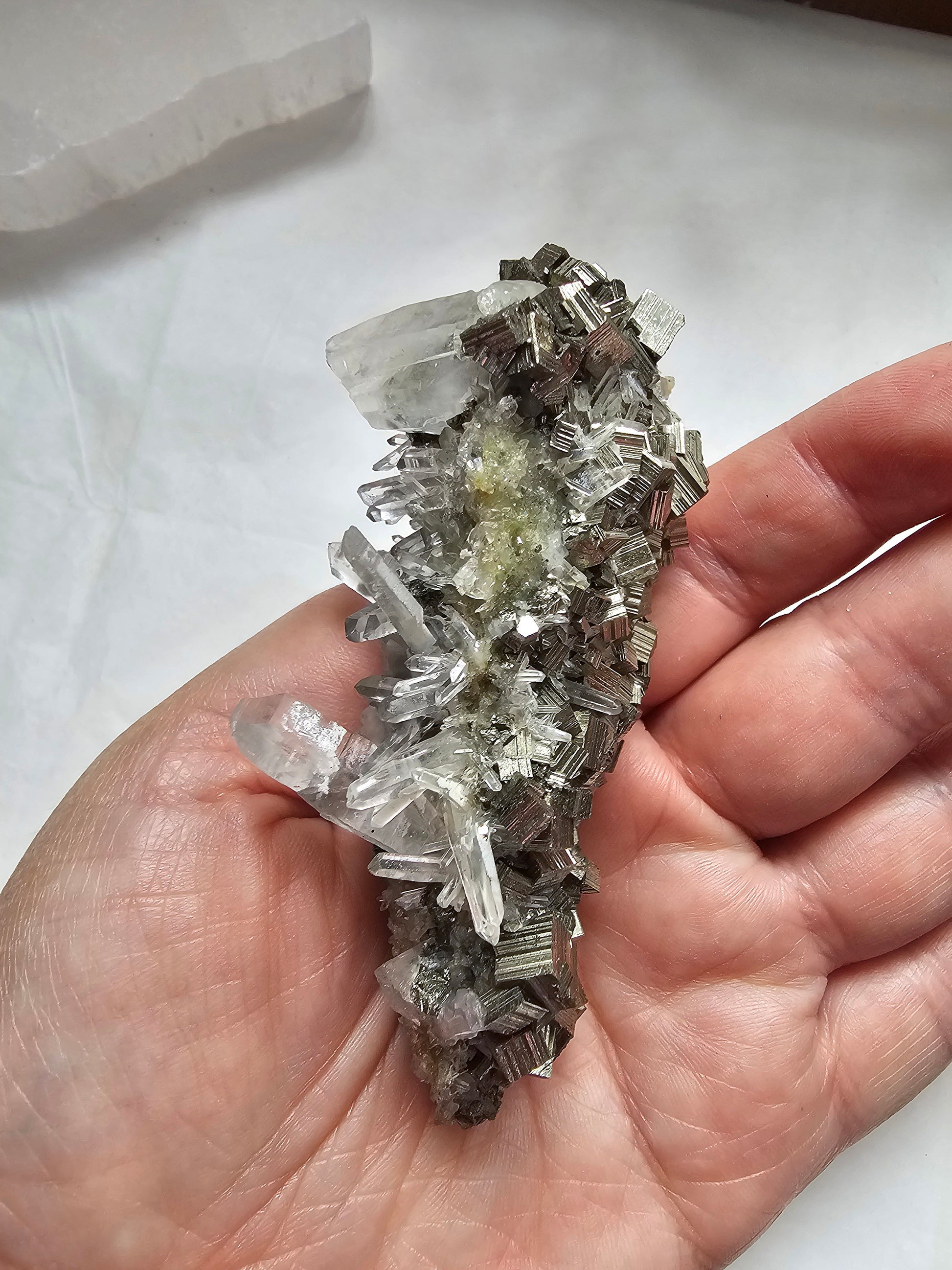 Pyrite w/ Quartz points Cluster - indonesian