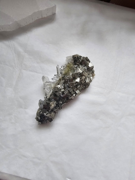 Pyrite quartz cluster