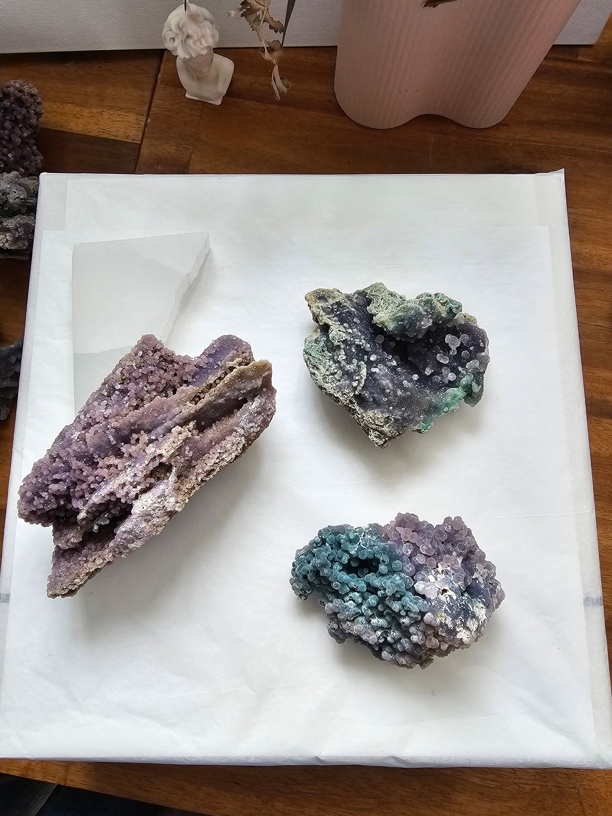 Large grape agate clusters