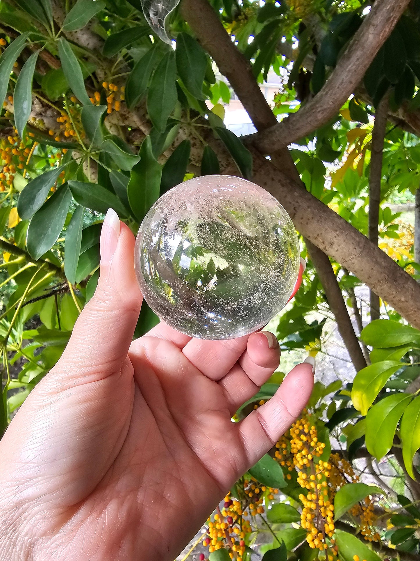 Lemurian Clear Quartz Sphere from Brazil 6cm / High quality