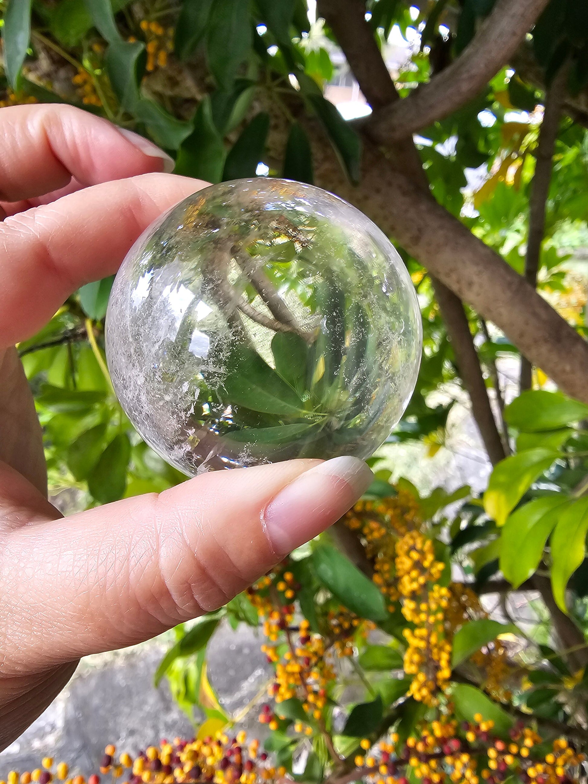 Lemurian Clear Quartz Sphere from Brazil 6cm / High quality