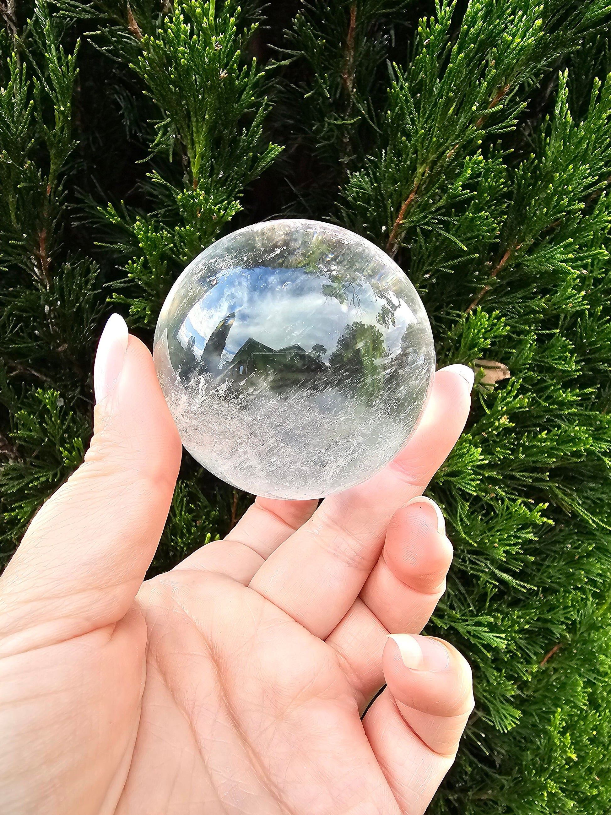 Lemurian Clear Quartz Sphere from Brazil 6cm / High quality