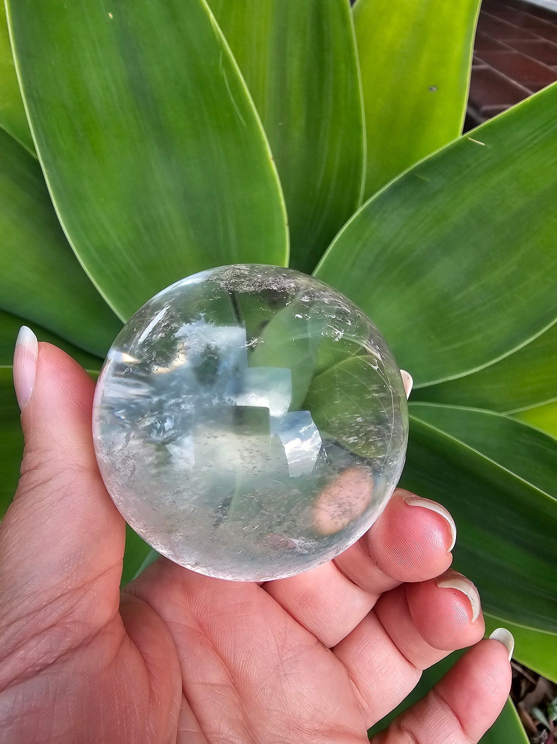 Clear quartz sphere