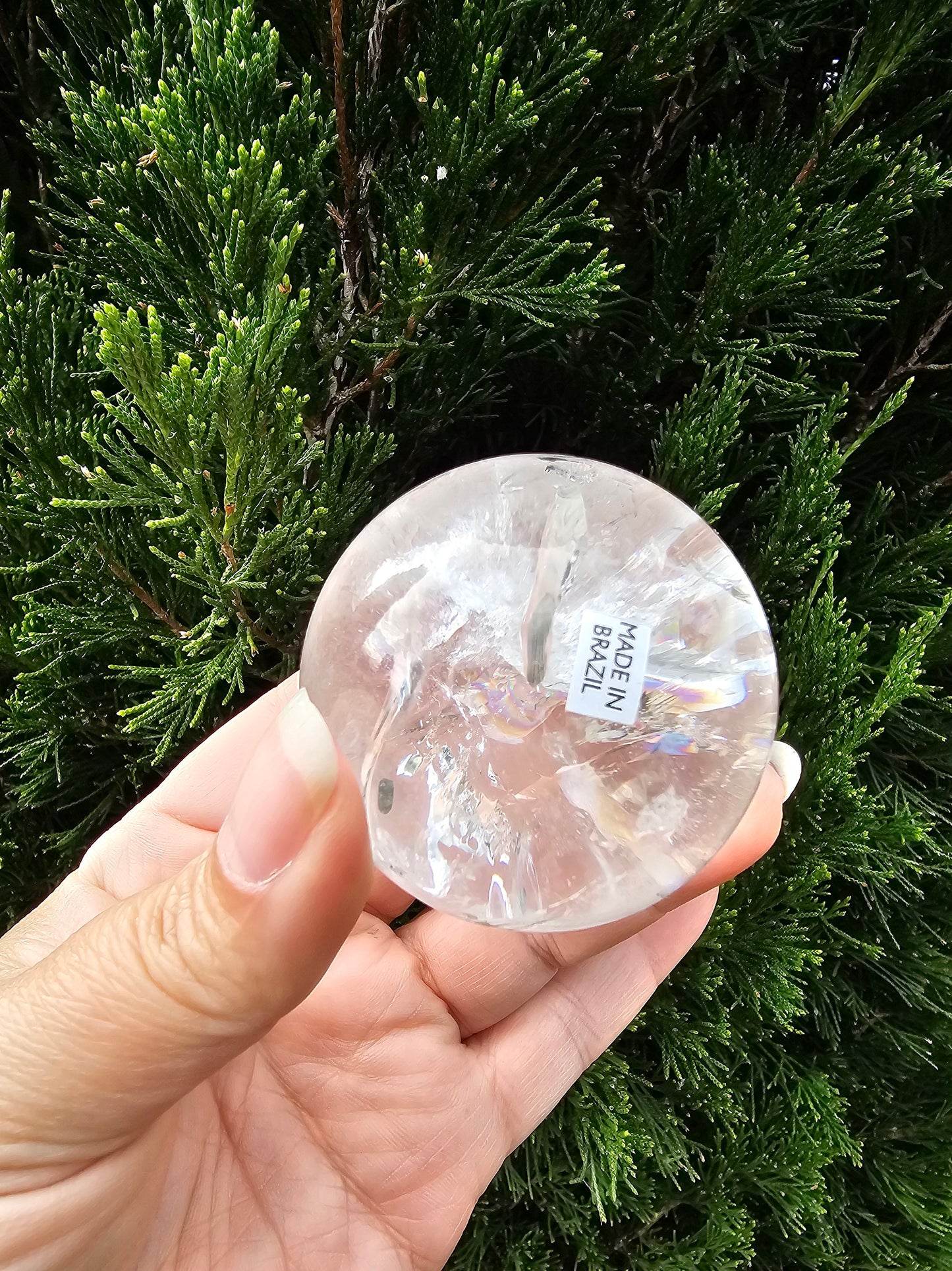 Lemurian Clear Quartz Sphere w/ rainbows / High quality 5.5cm