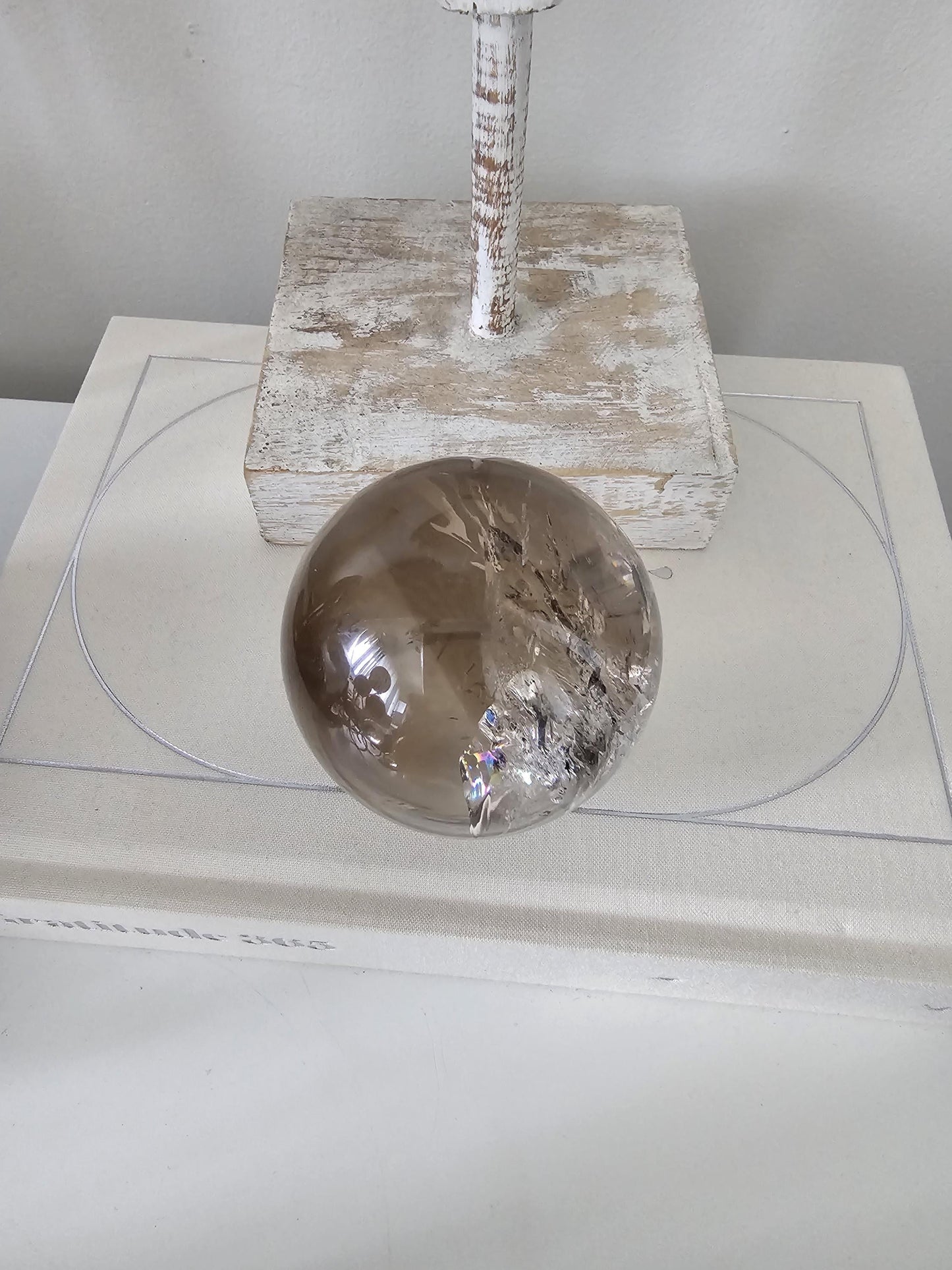 Smoky Quartz Sphere 6cm w/rainbows / High quality