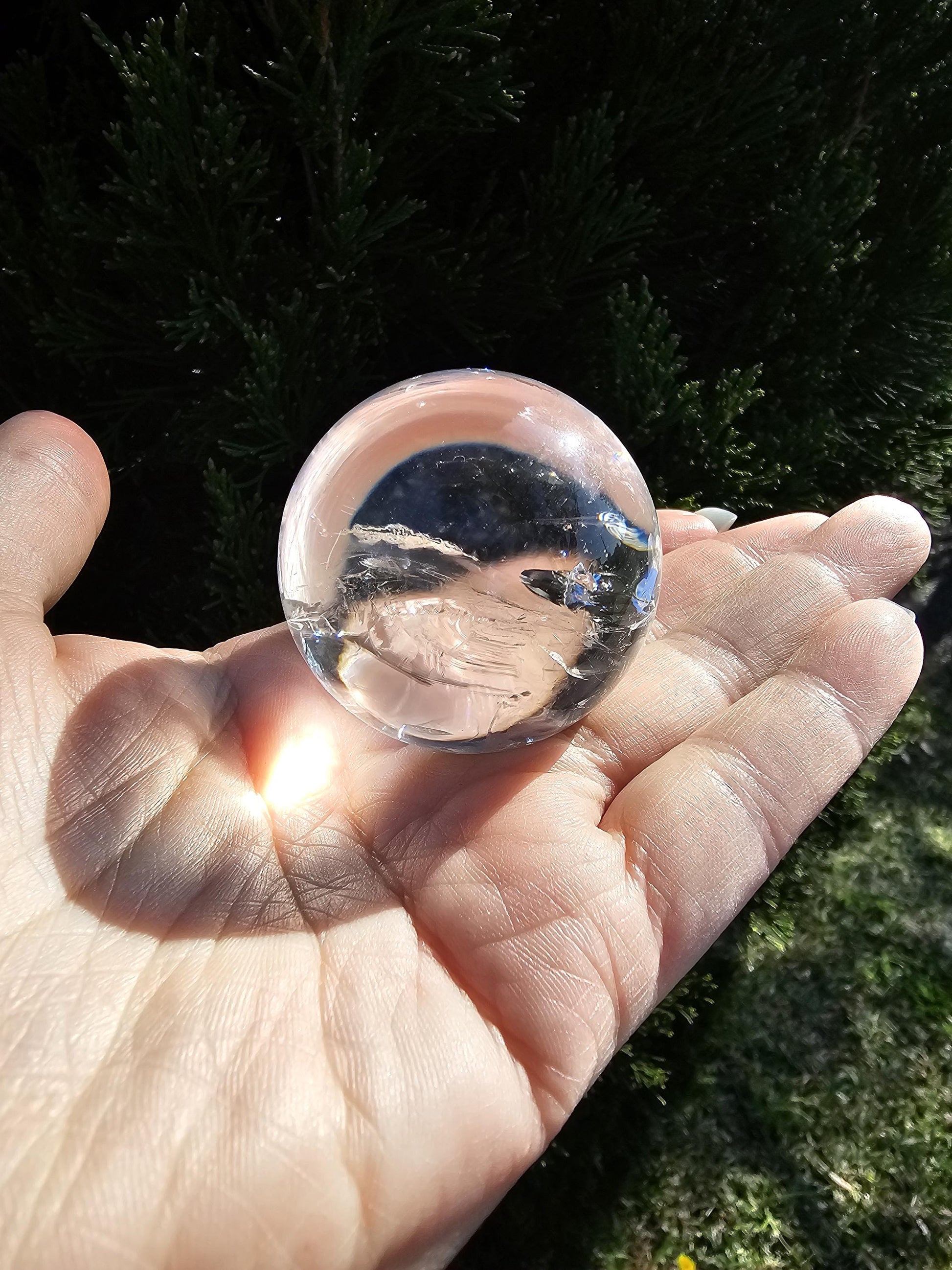 Lemurian Clear Quartz Sphere from Brazil 6cm / High quality