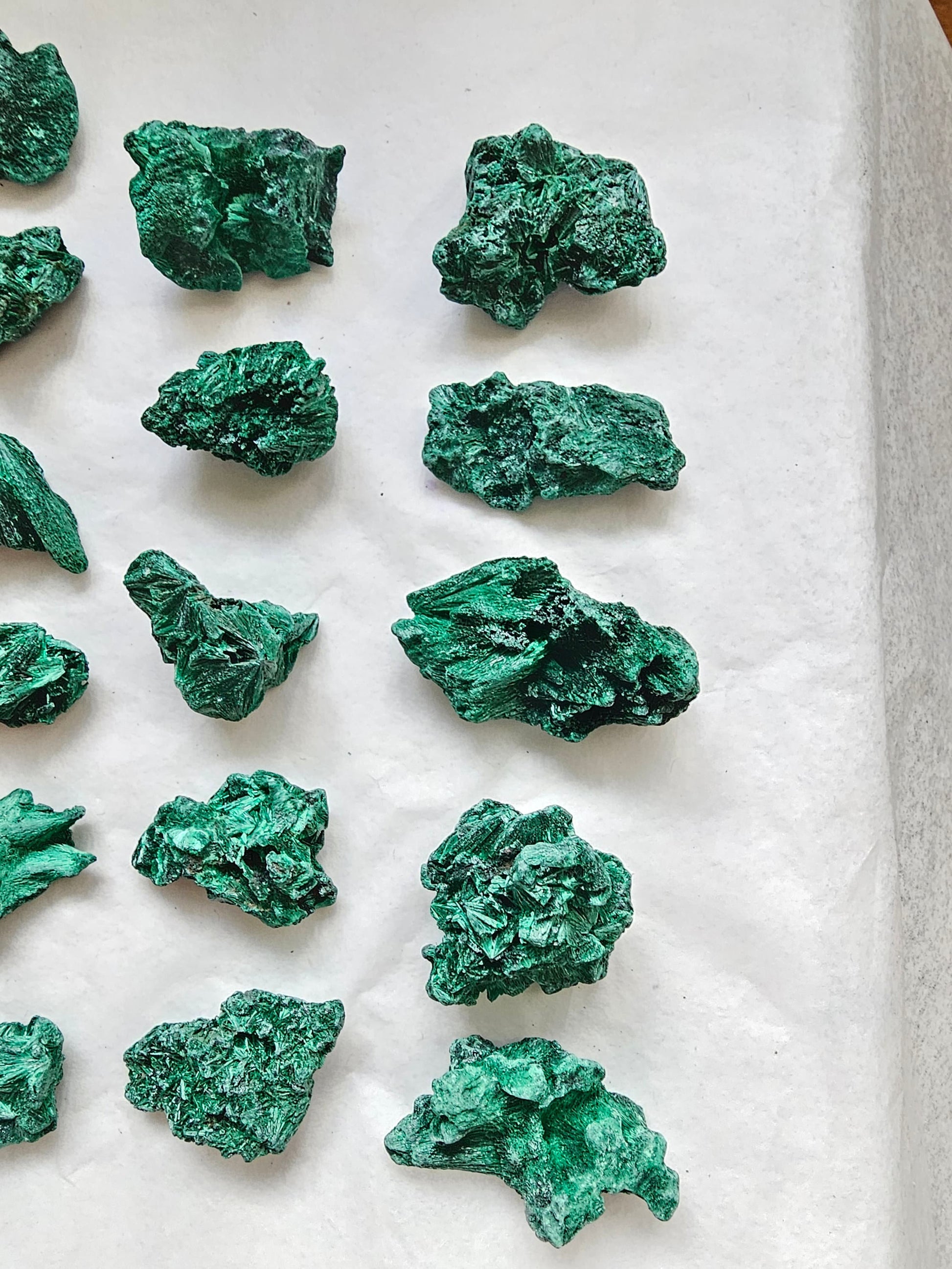 Raw Fibrous Malachite