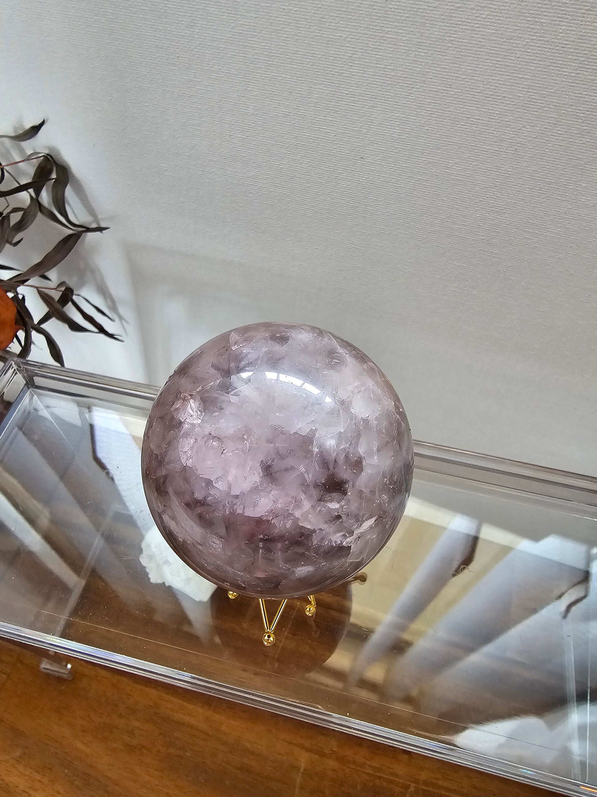 Amethyst crazy lace agate sphere 5.5cm