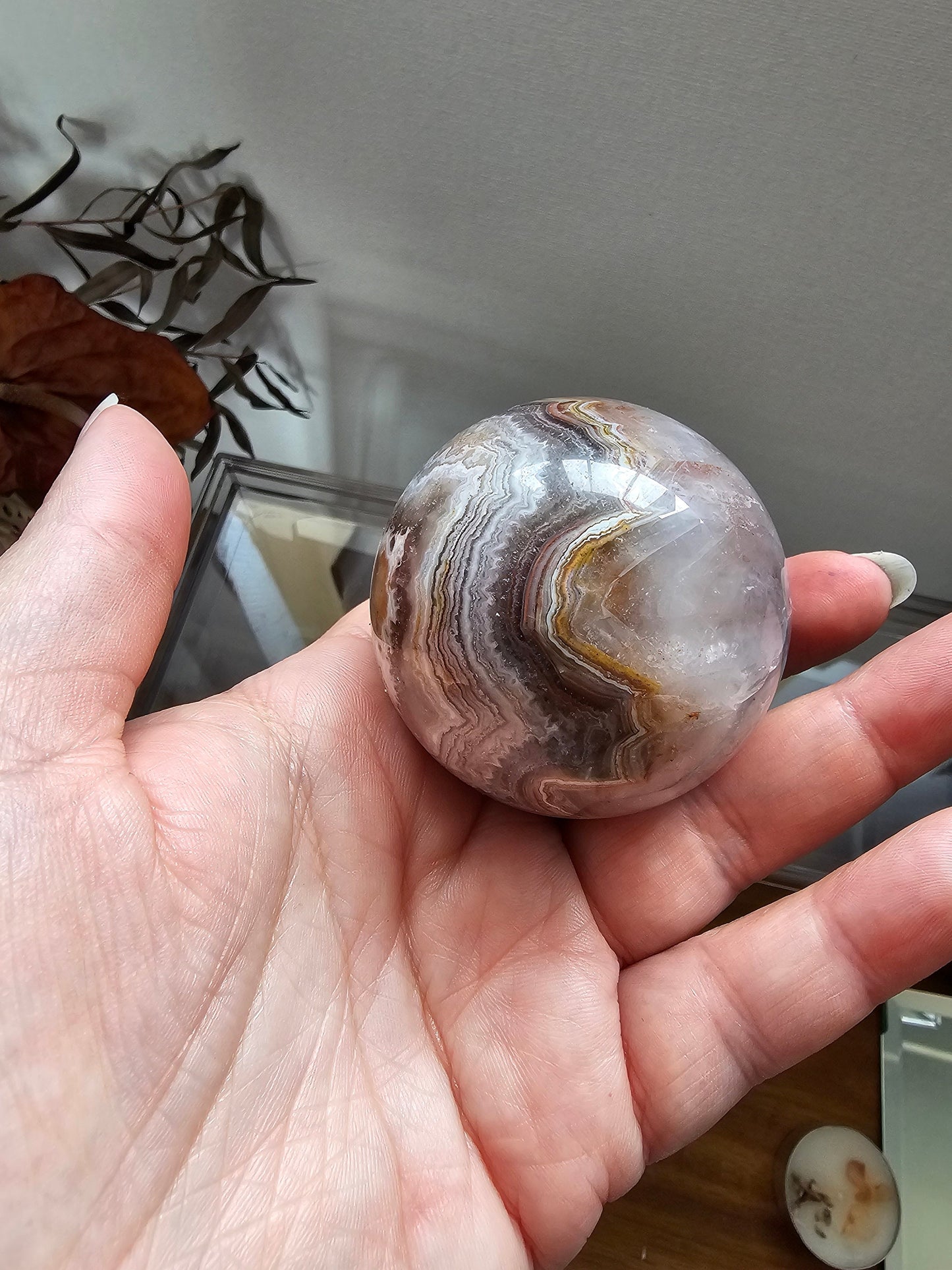 Amethyst crazy lace agate sphere 5.5cm