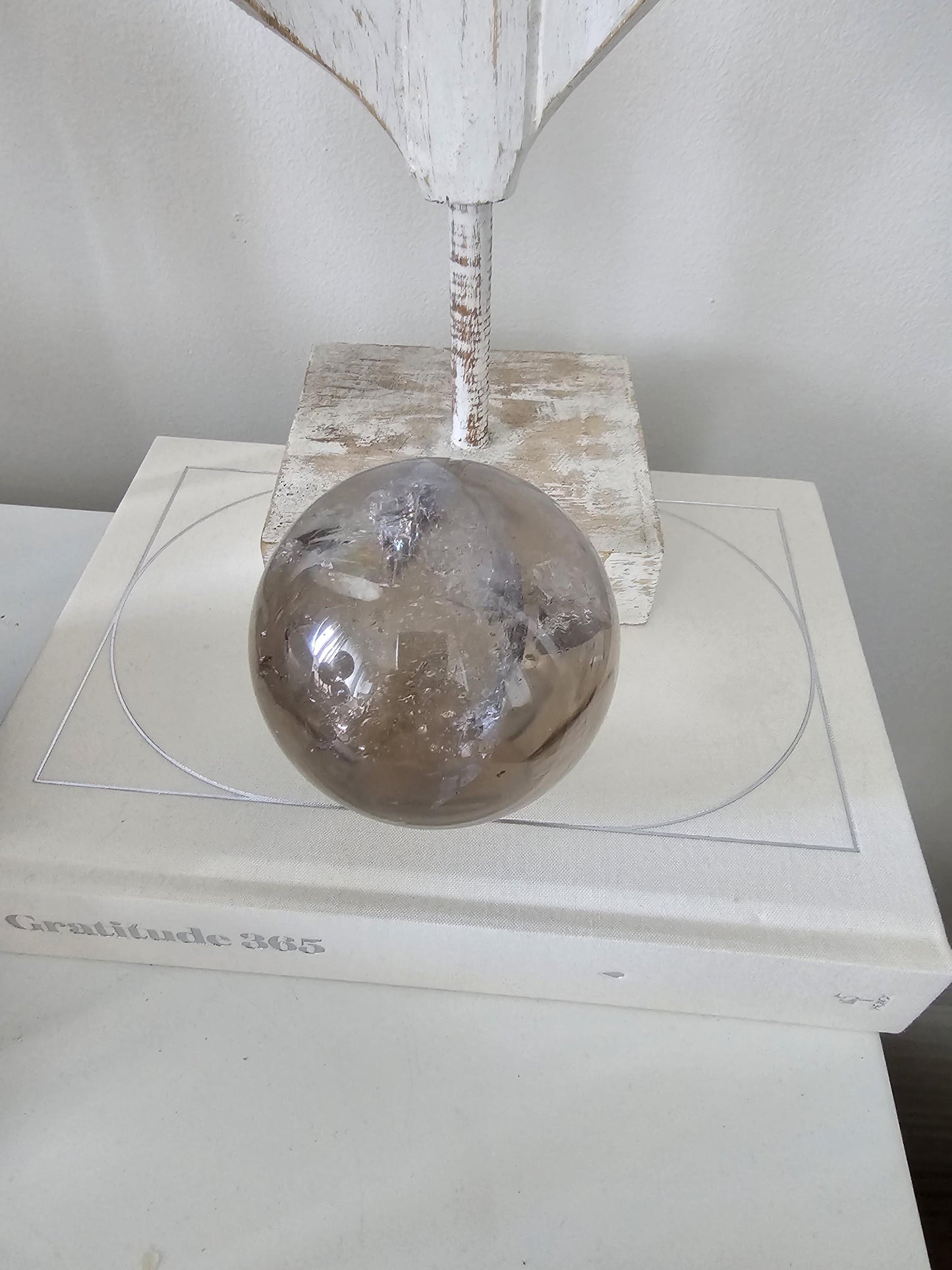 High Quality Smoky Quartz 7cm Sphere w/rainbows