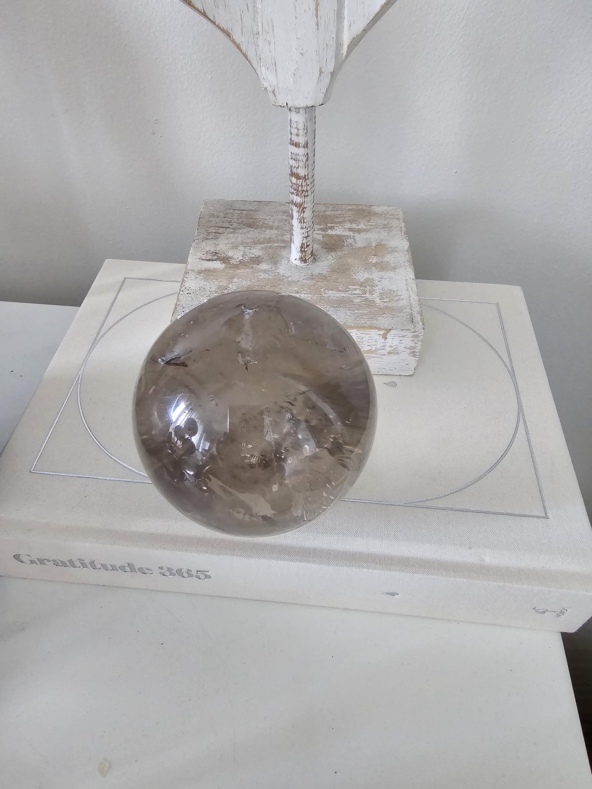 High Quality Smoky Quartz 7cm Sphere w/rainbows