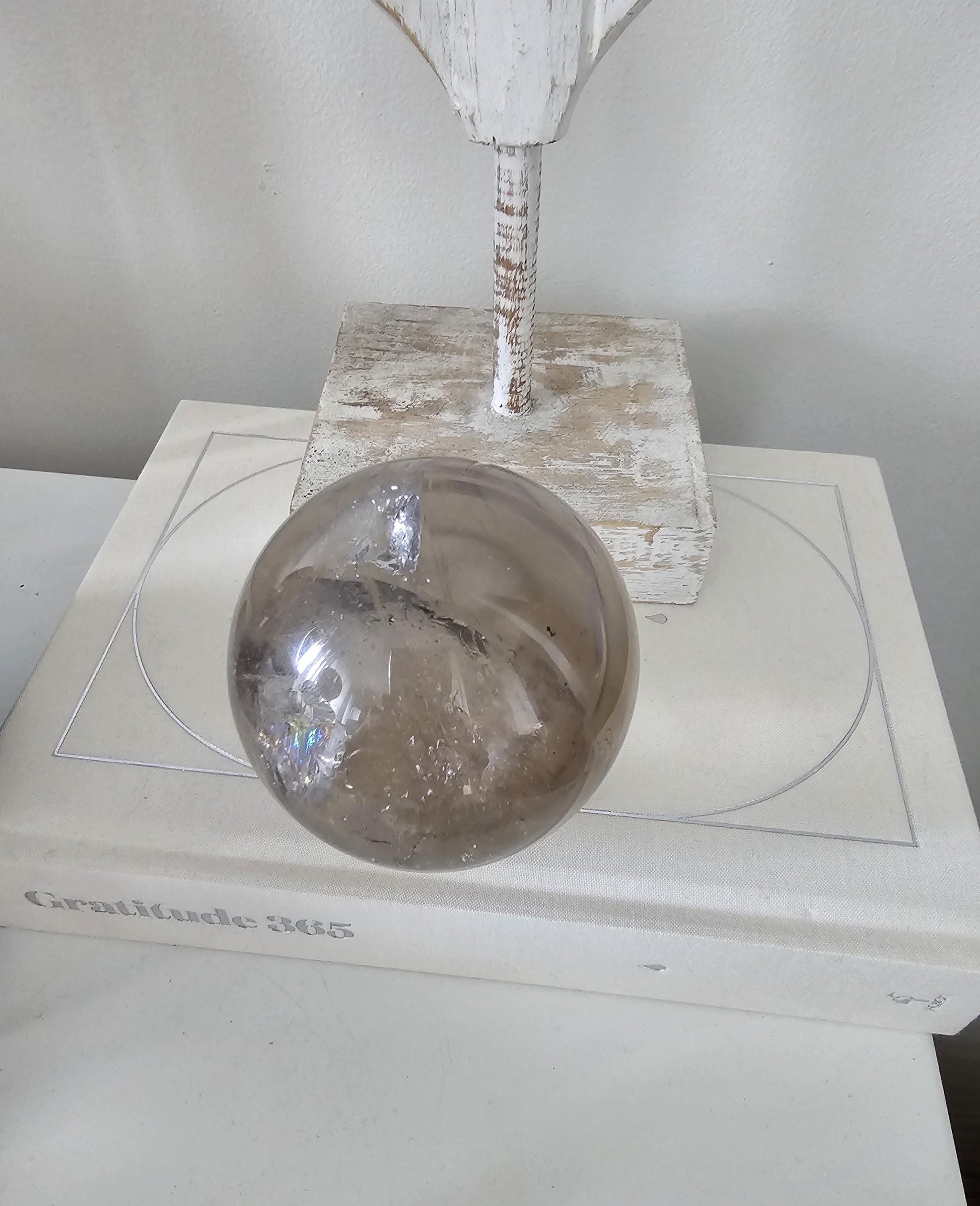 High Quality Smoky Quartz 7cm Sphere w/rainbows