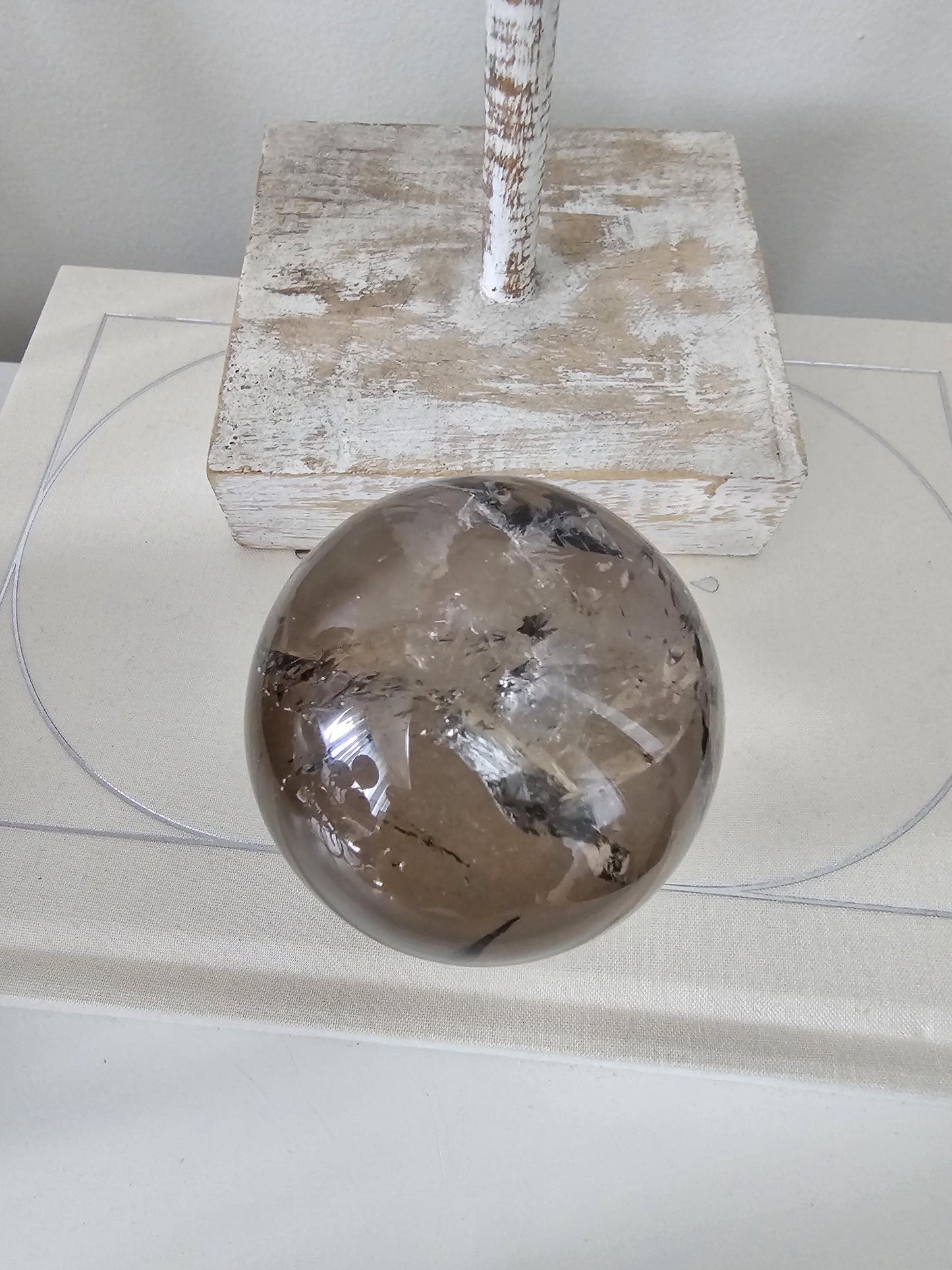 Smoky Quartz Sphere 6cm w/rainbows / High quality