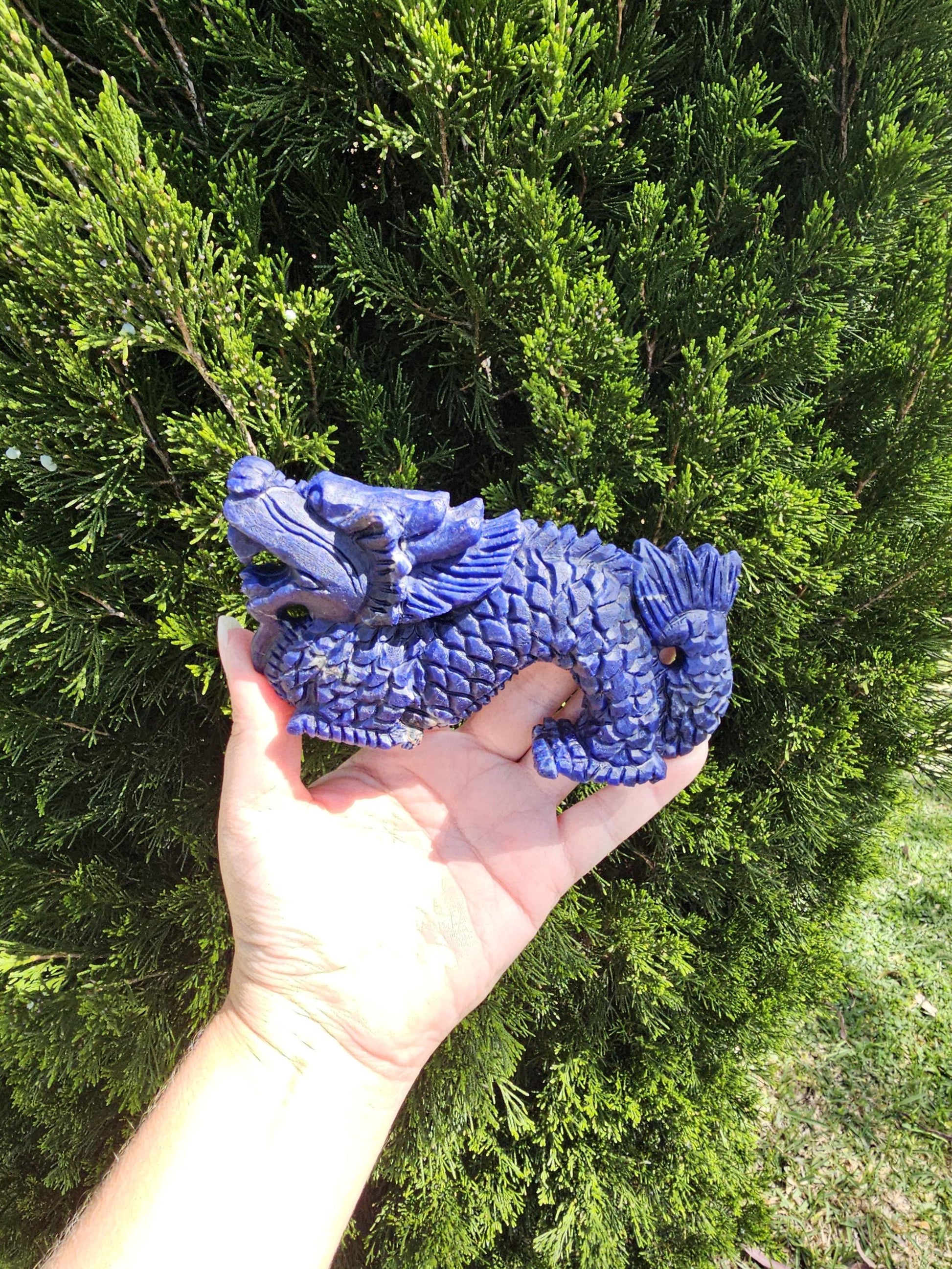 Sodalite Dragon carving