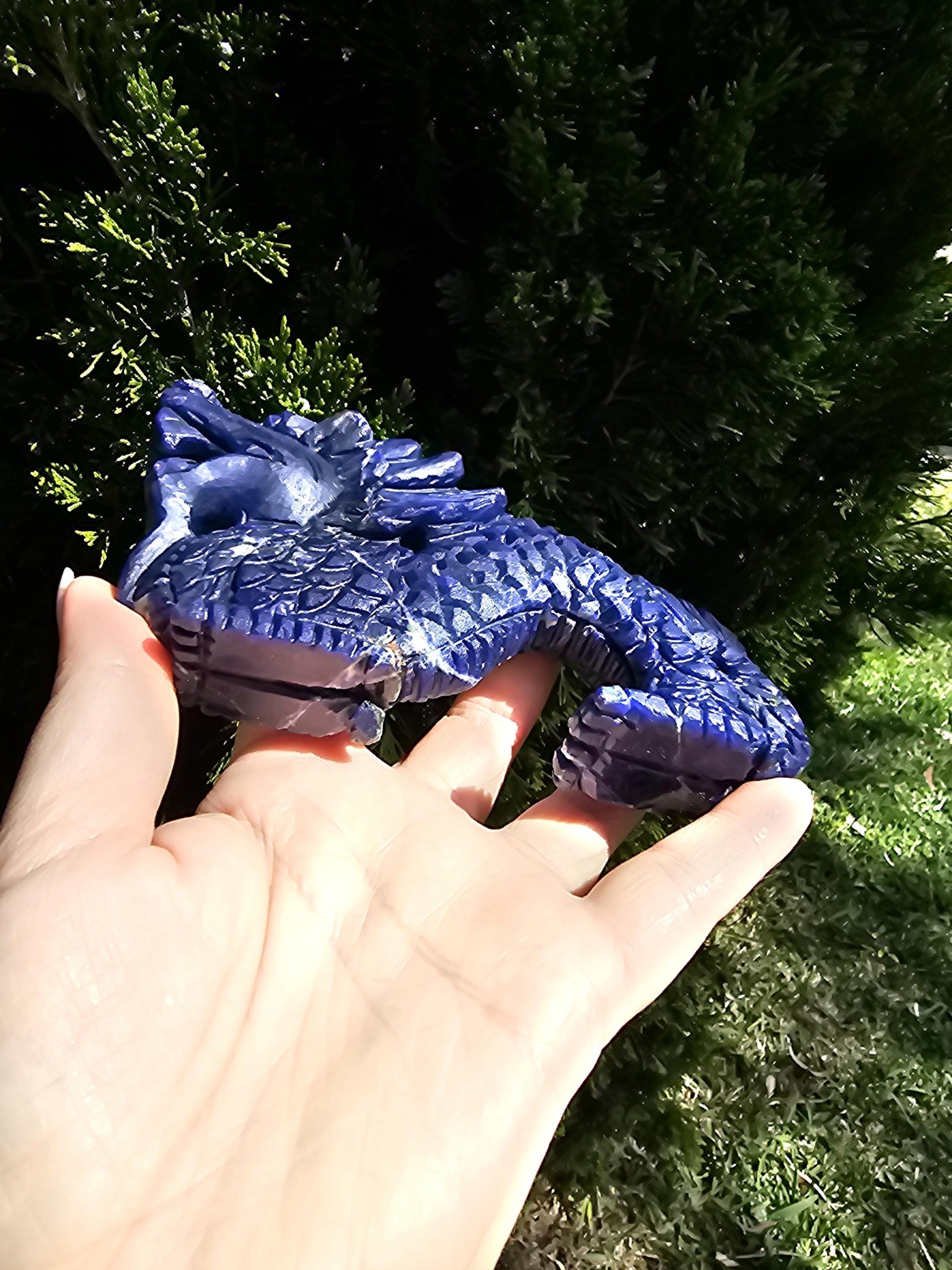 Sodalite Dragon carving