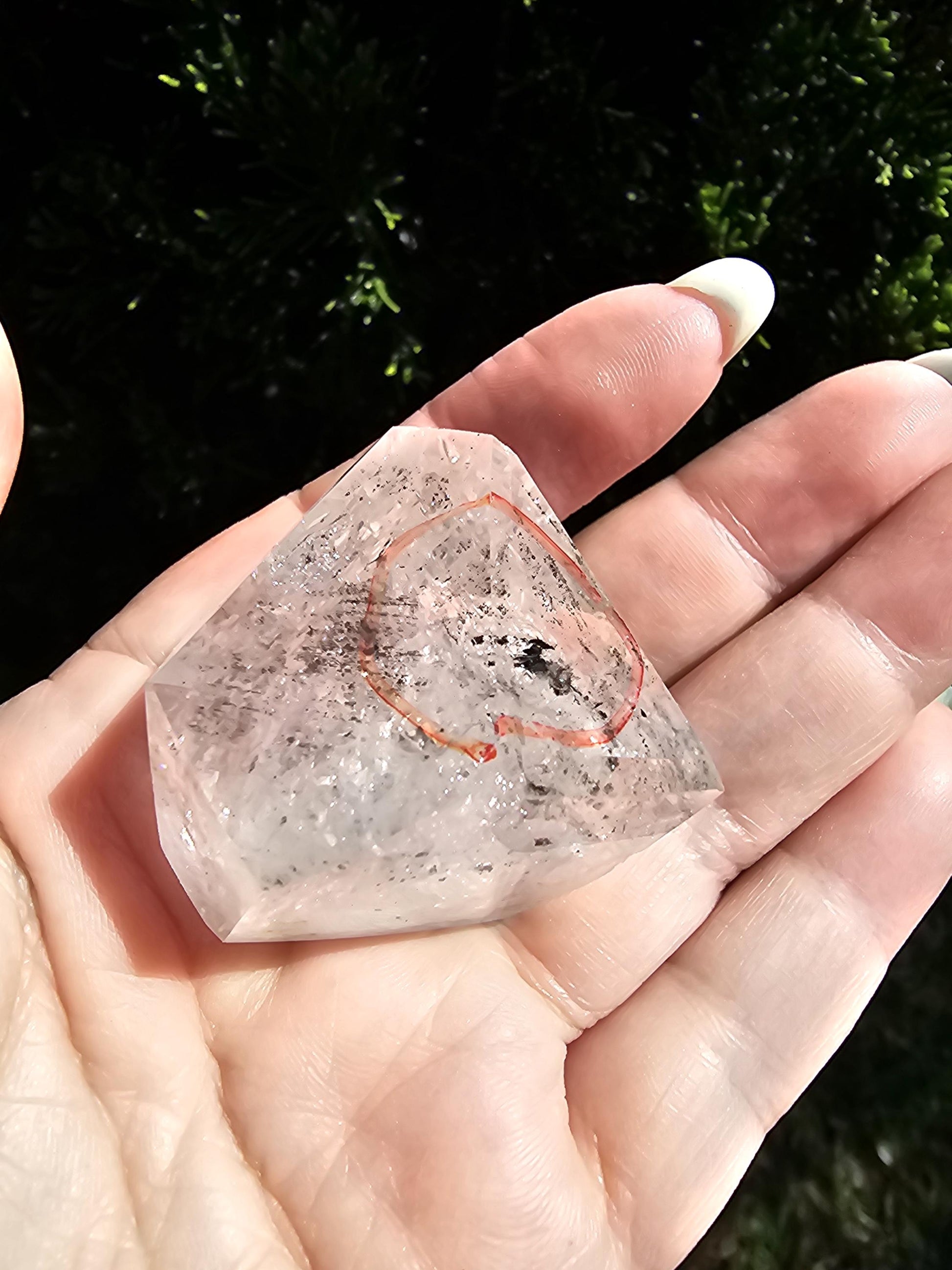 Enhydro Quartz - Rainbows / Hematite inclusions