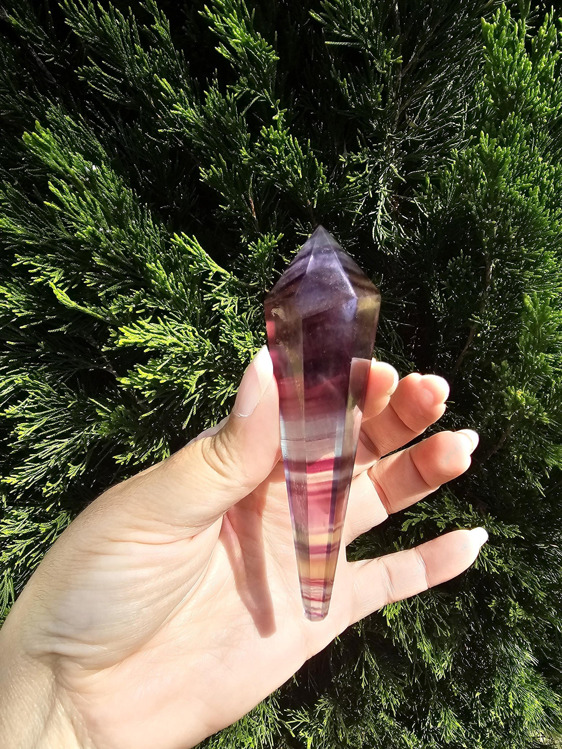 Rainbow Fluorite Wand on Stand