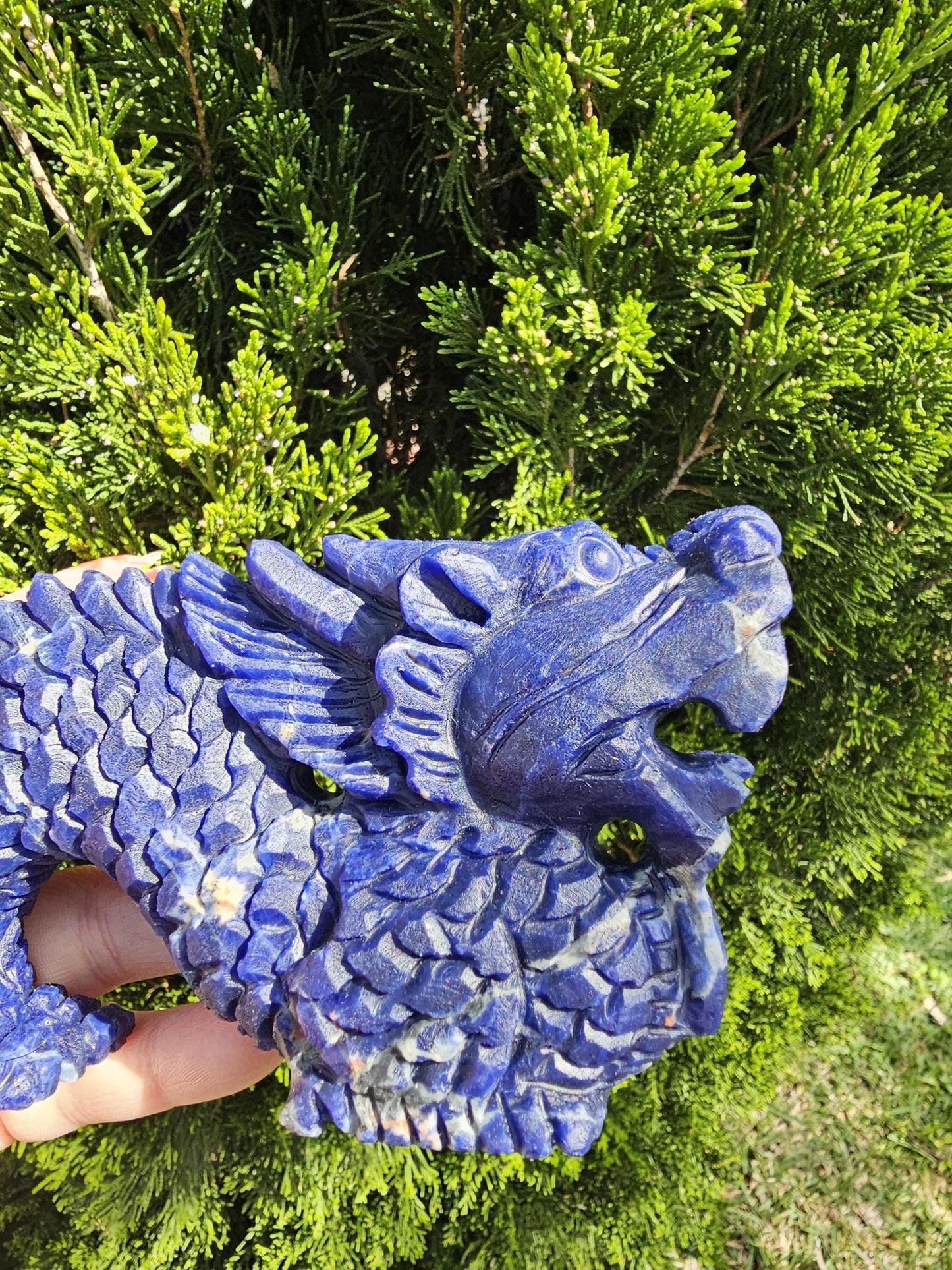 Sodalite Dragon carving