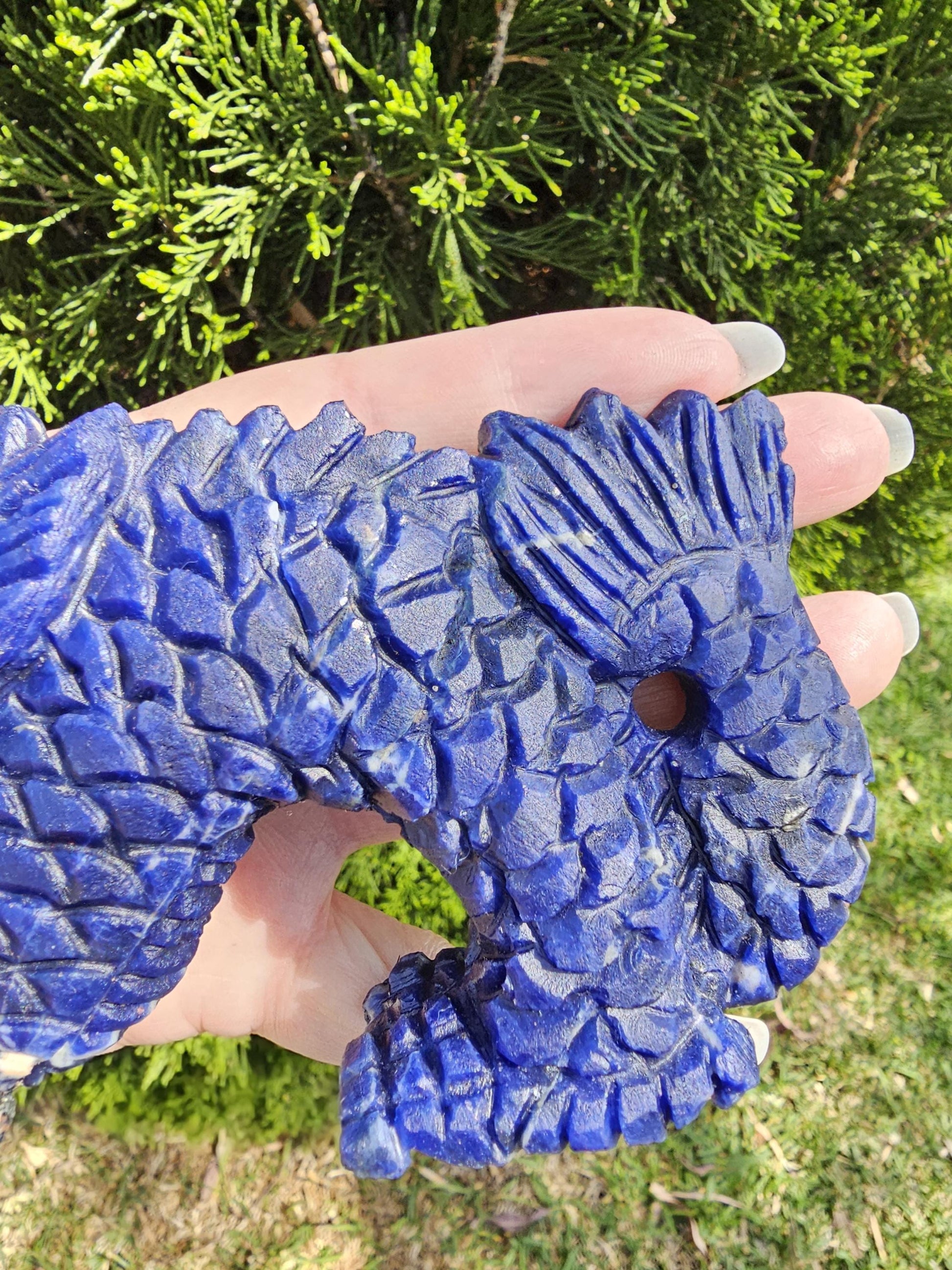 Sodalite Dragon carving