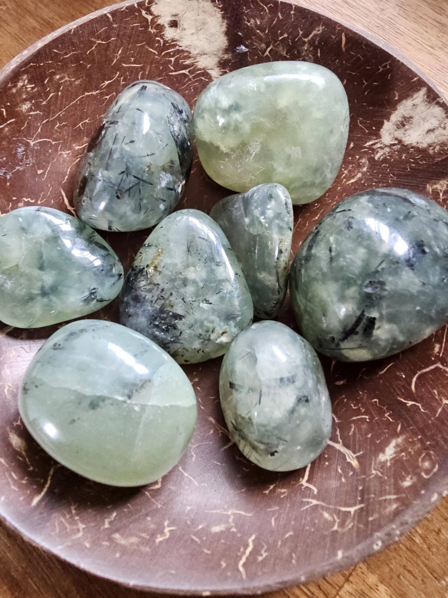 Prehnite with epidote tumble