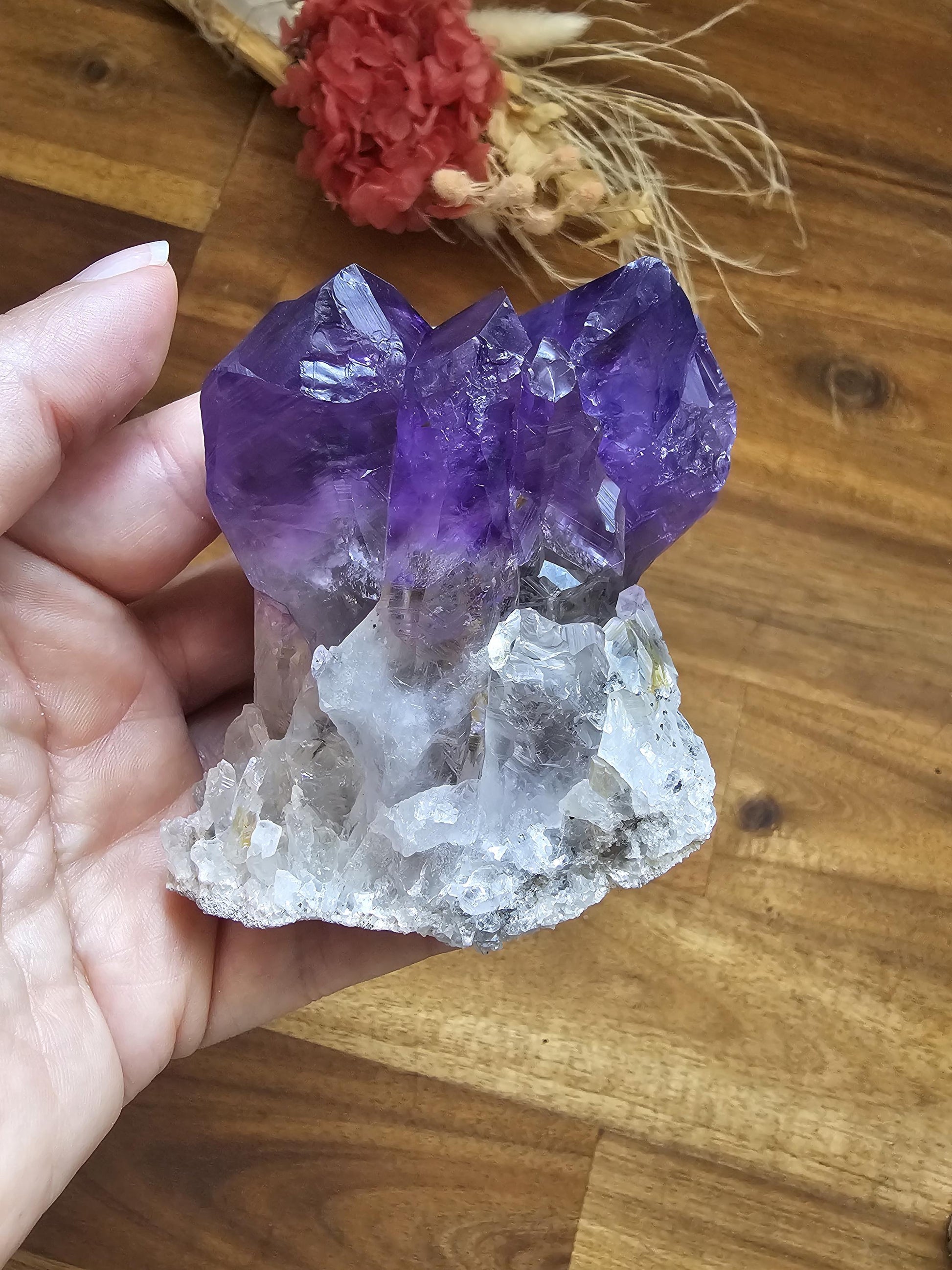 Amethyst triple point / cluster from Congo