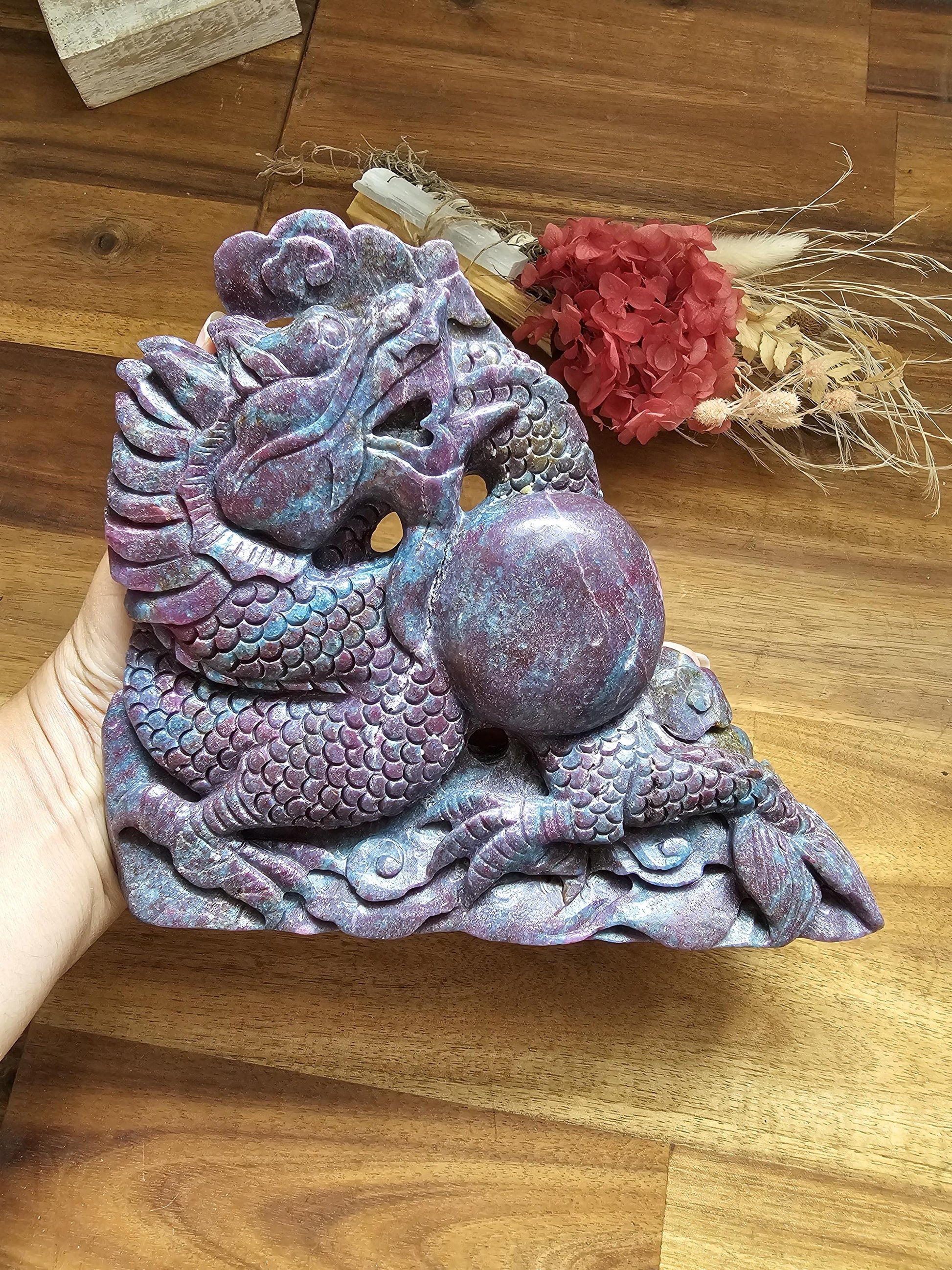 Ruby fuchsite dragon