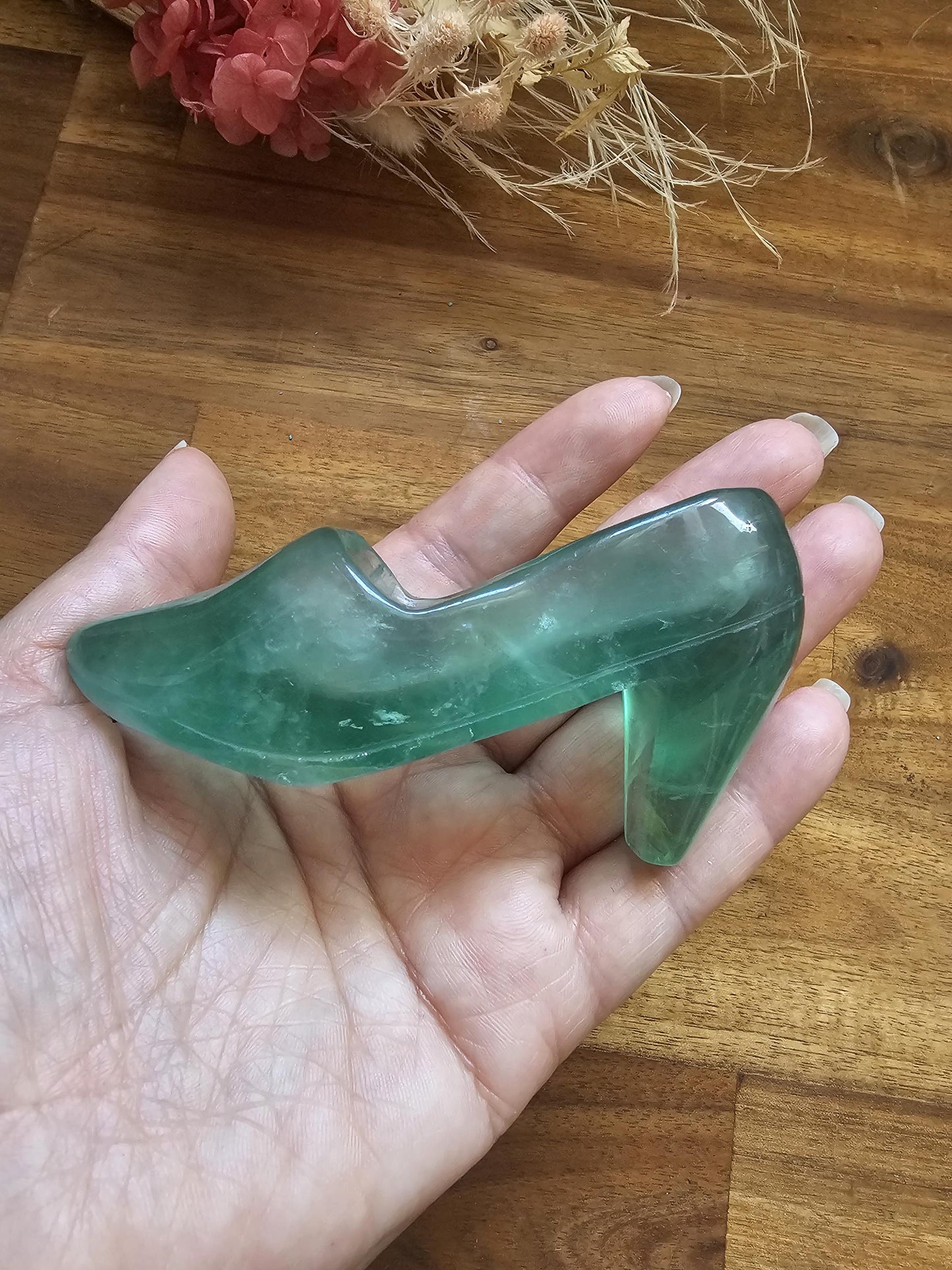 Green Fluorite heel / Cinderella slipper