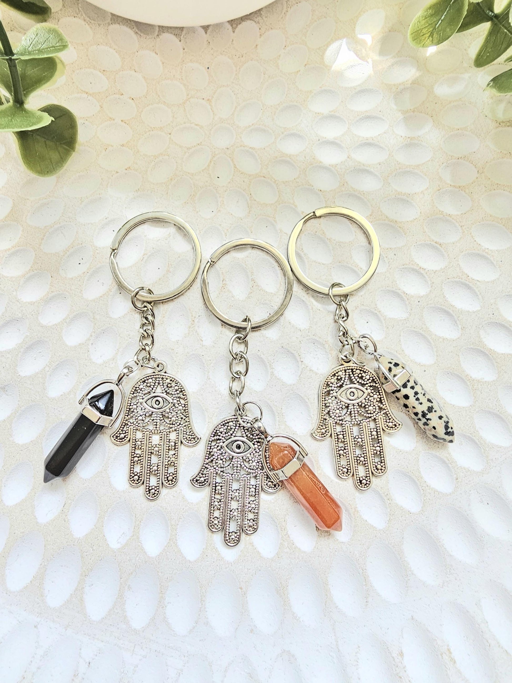 Hamsa Hand Keychain with Evil Eye | Protection Keyring | Lucky Charm