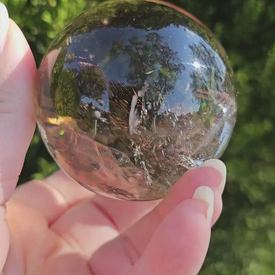 Smoky Quartz Sphere 6cm w/rainbows / High quality