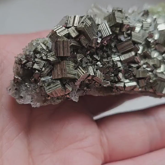 Pyrite w/ Quartz points Cluster  - indonesian