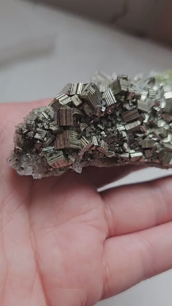 Pyrite w/ Quartz points Cluster  - indonesian